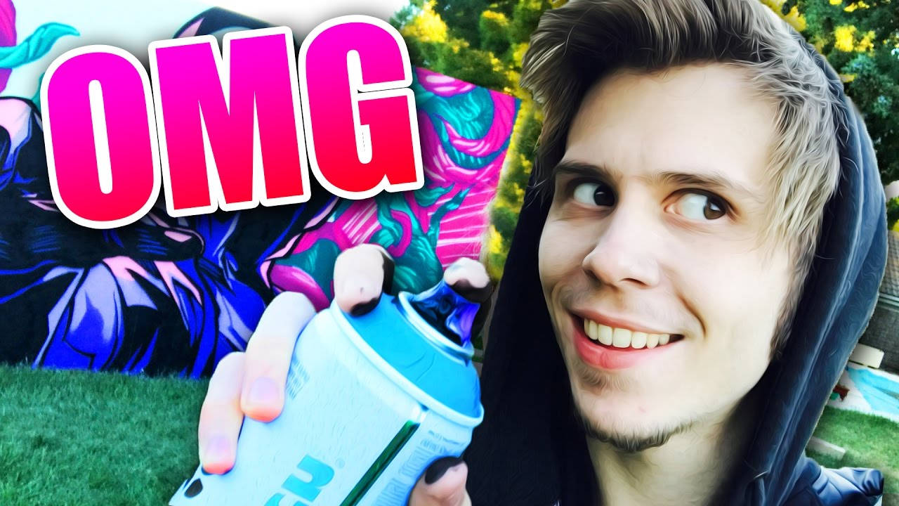Elrubiusomg, spray paint, pink OMG text, HD Desktop Wallpaper