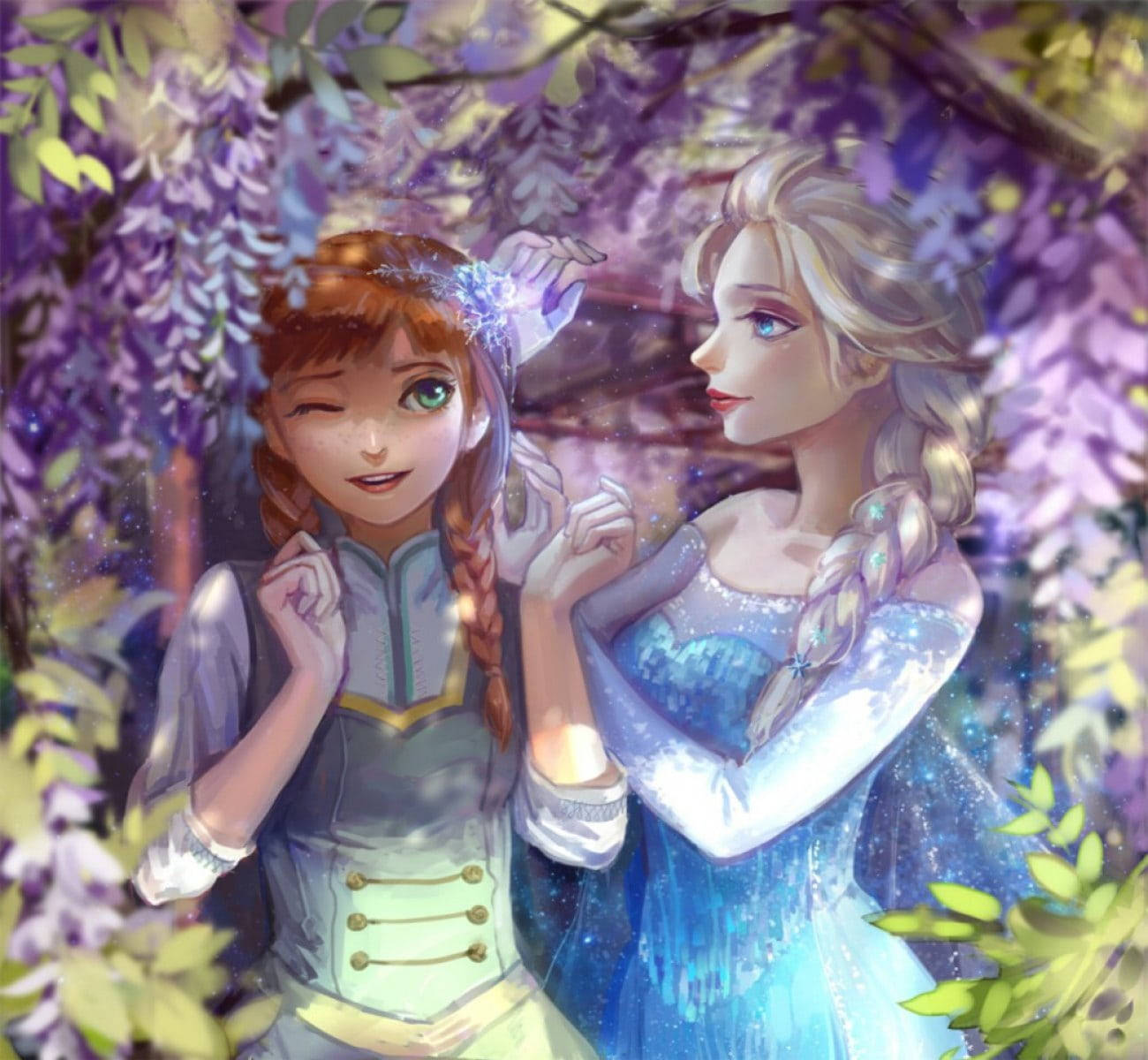 Elsa And Anna, wisteria, purple wisteria flowers, HD Desktop Wallpaper