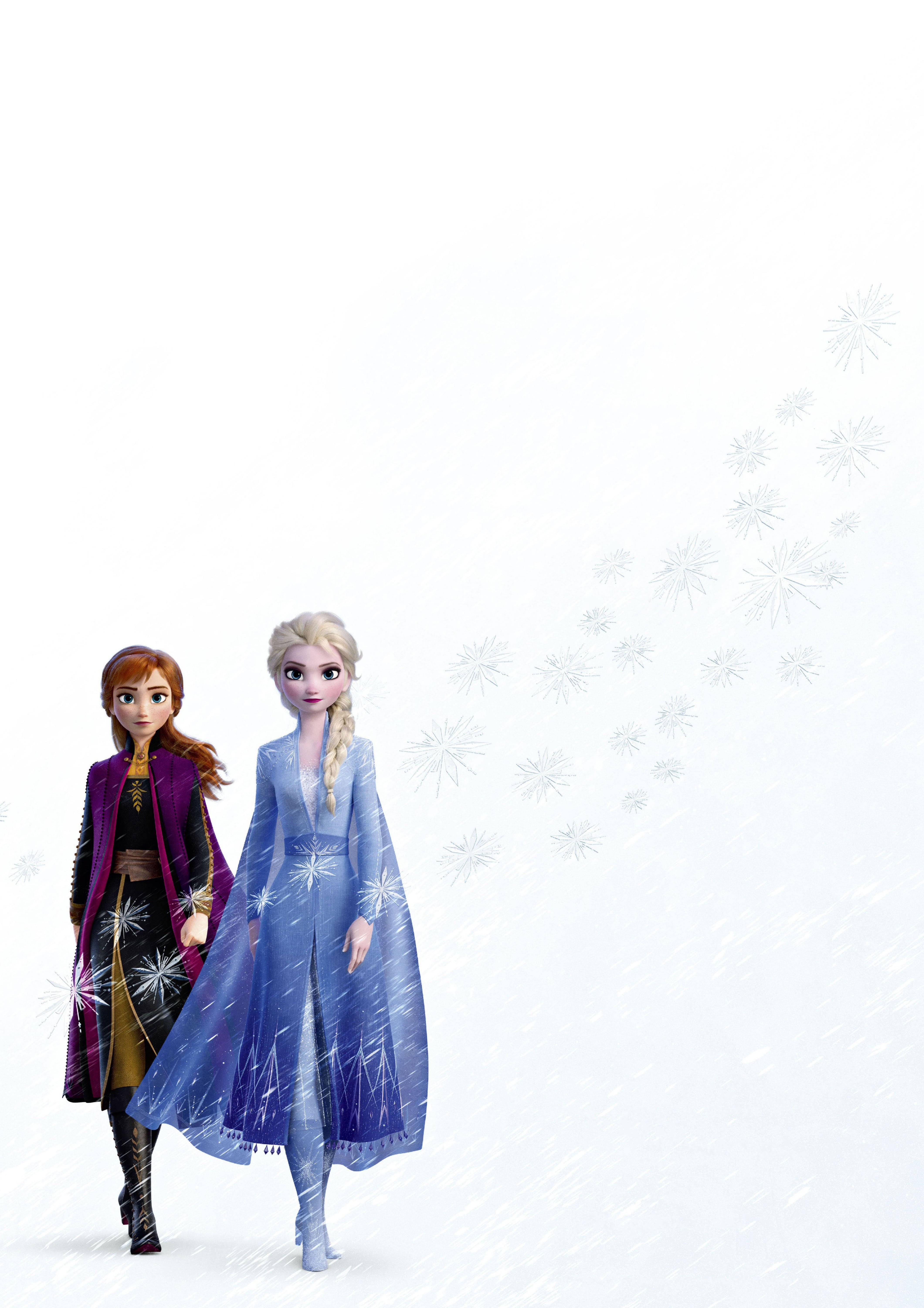 Elsa And Anna, white, snowy landscape, 5K Phone Wallpaper