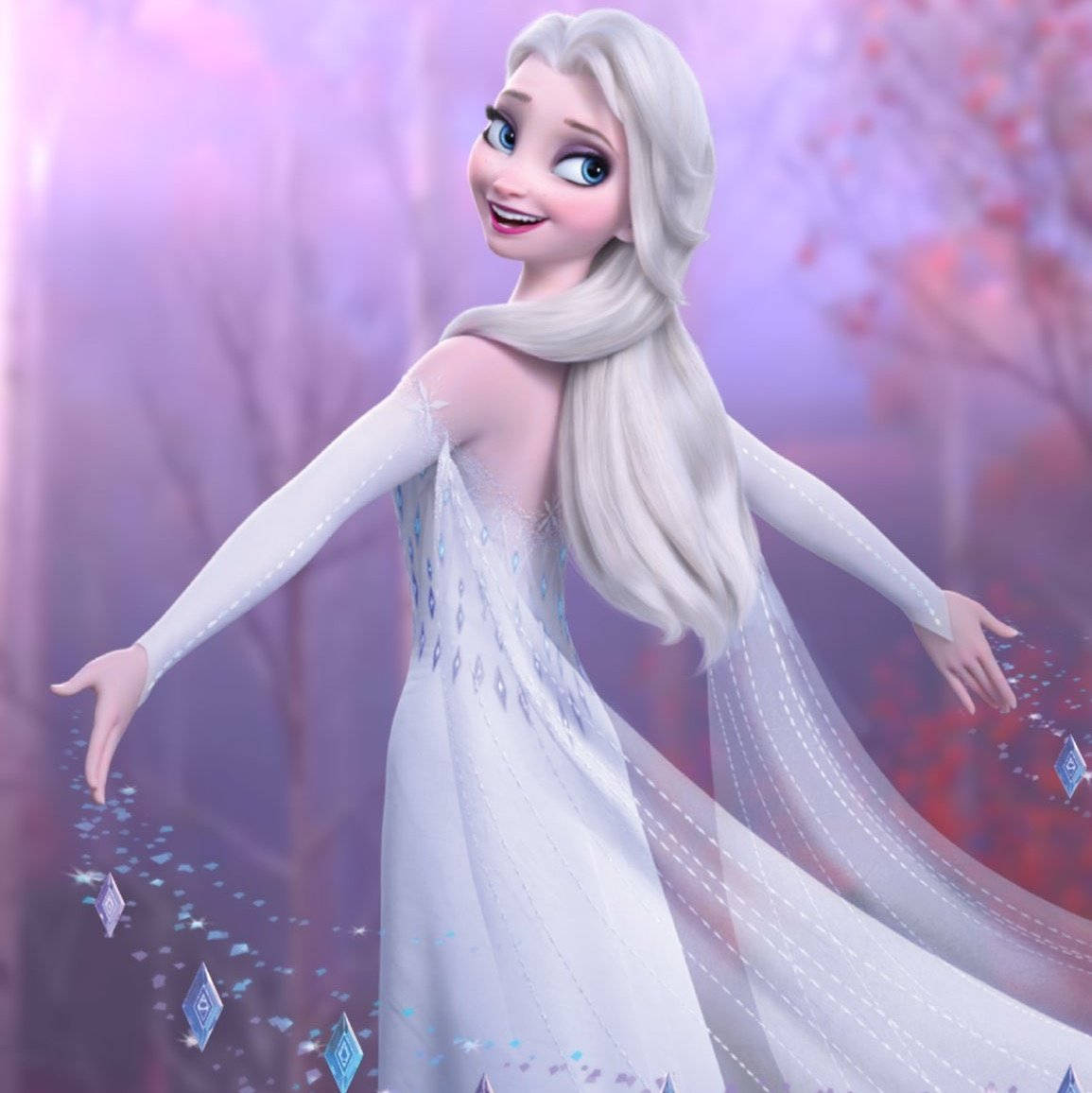 Elsa, Frozen 2, ice crystals, SD Phone Wallpaper