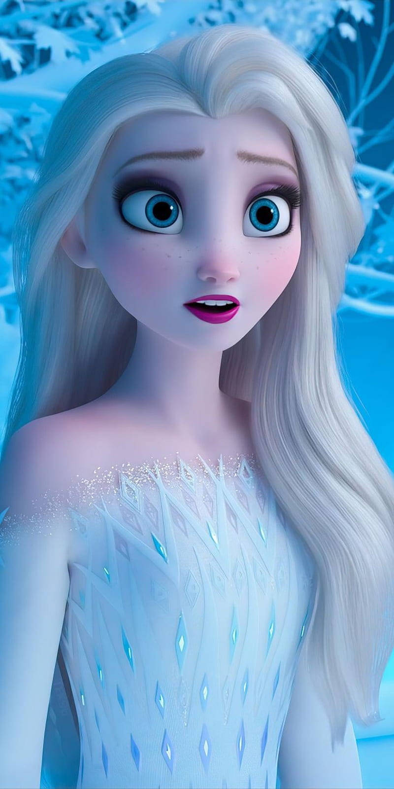 Elsa, Frozen 2, shimmering ice gown, HD Phone Wallpaper