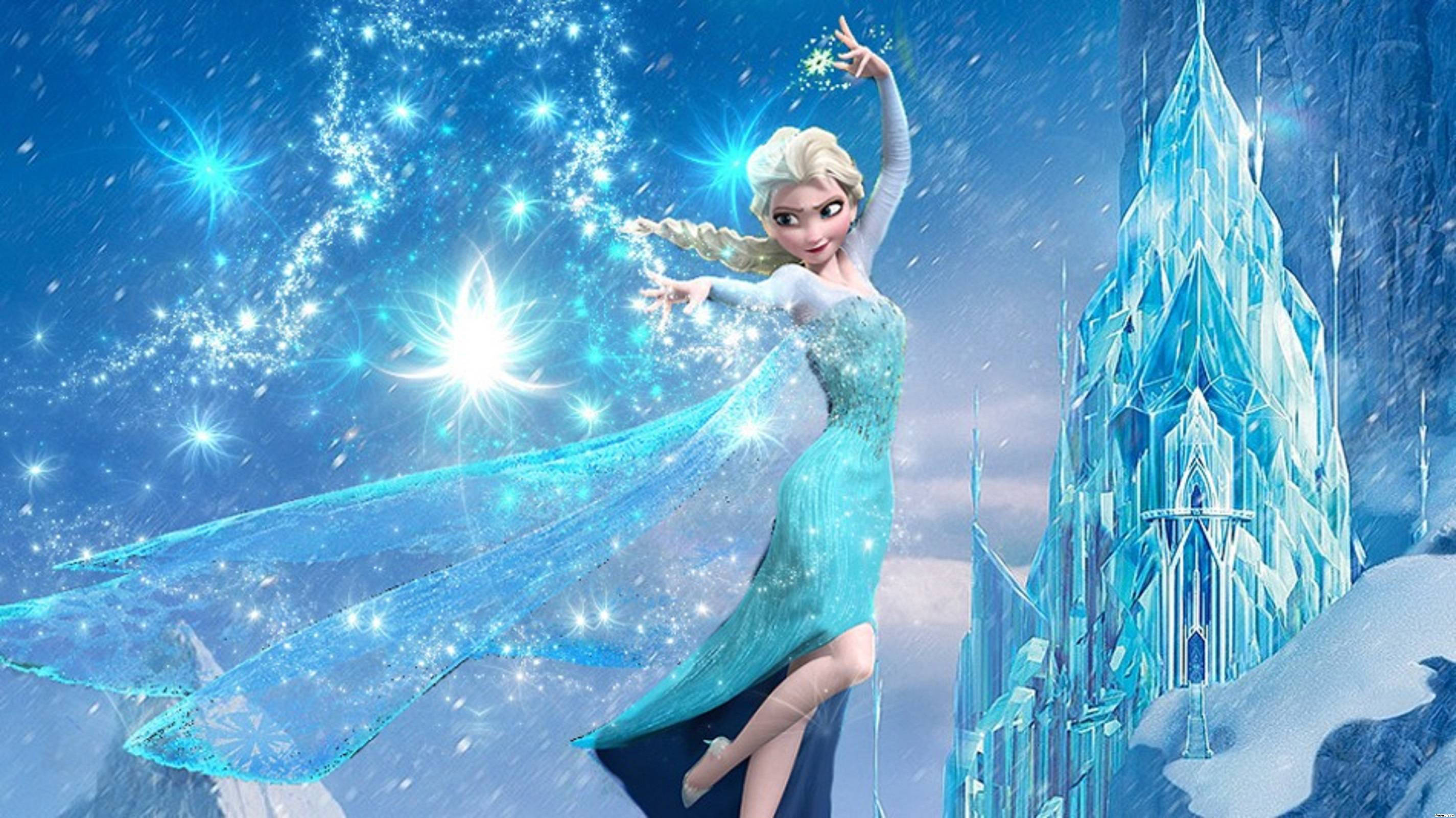 Elsa, Frozen, ice castle, 2K Desktop Wallpaper