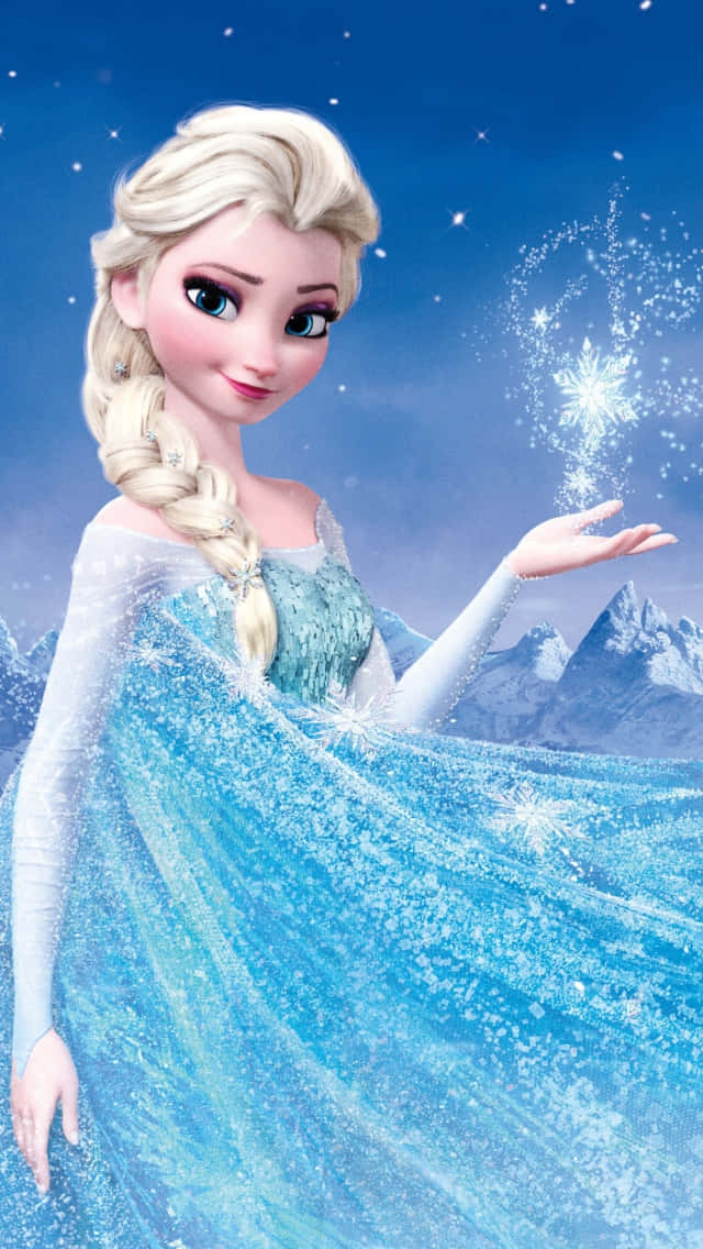 Elsa, Frozen, snowflake, SD Phone Wallpaper