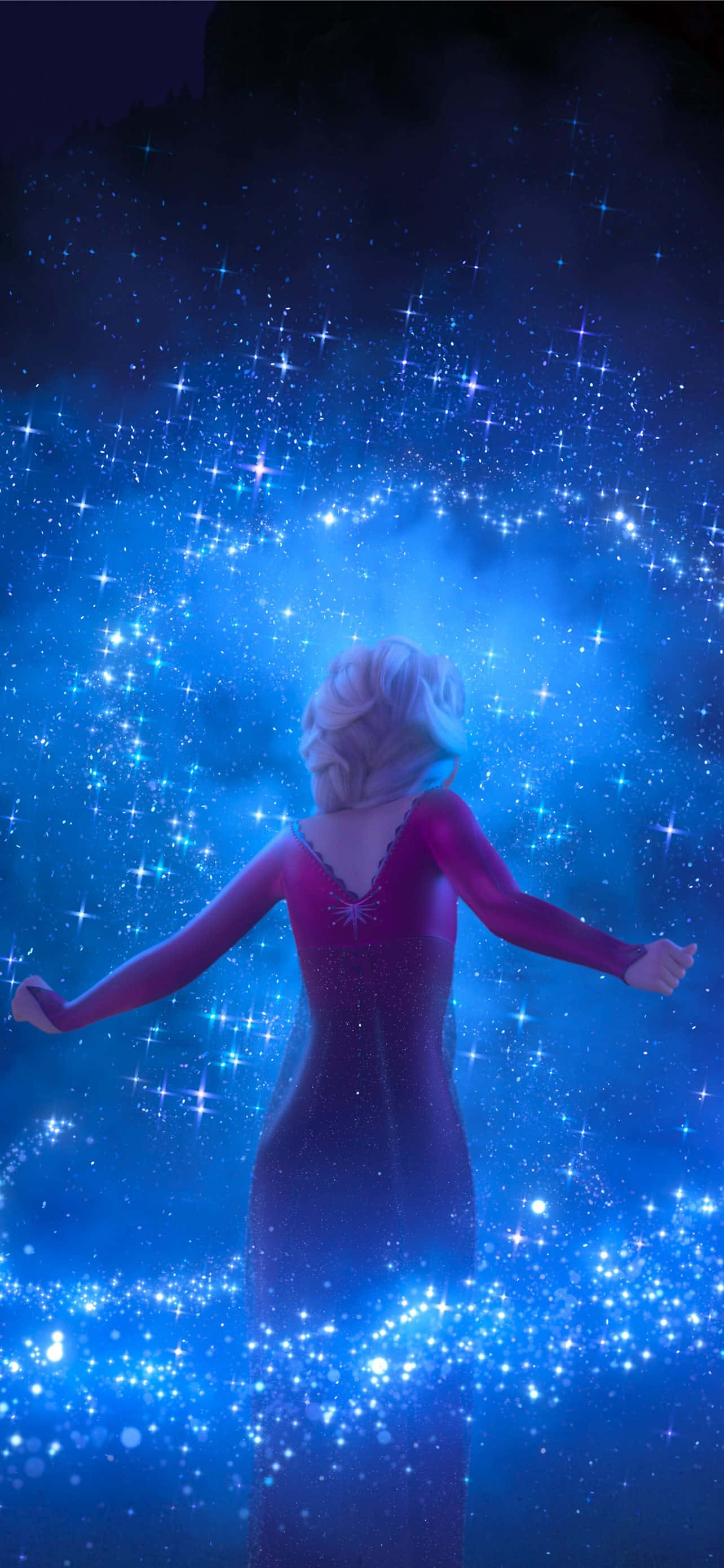 Elsa Phone, princess, purple gown, 2K Phone Wallpaper