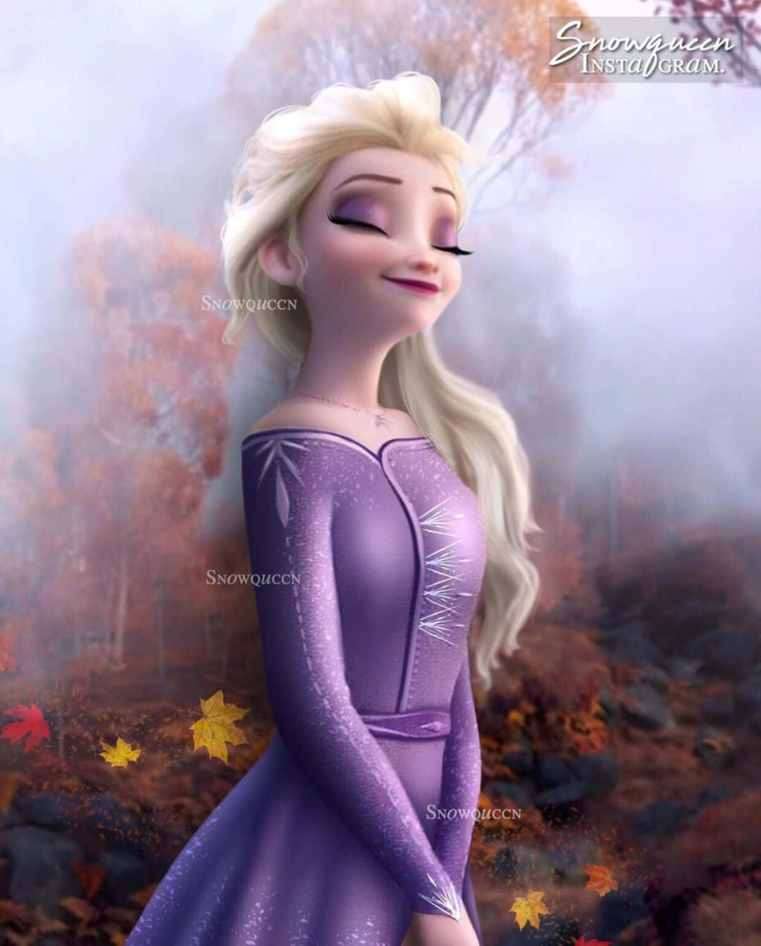 Elsa, purple dress, forest, HD Phone Wallpaper