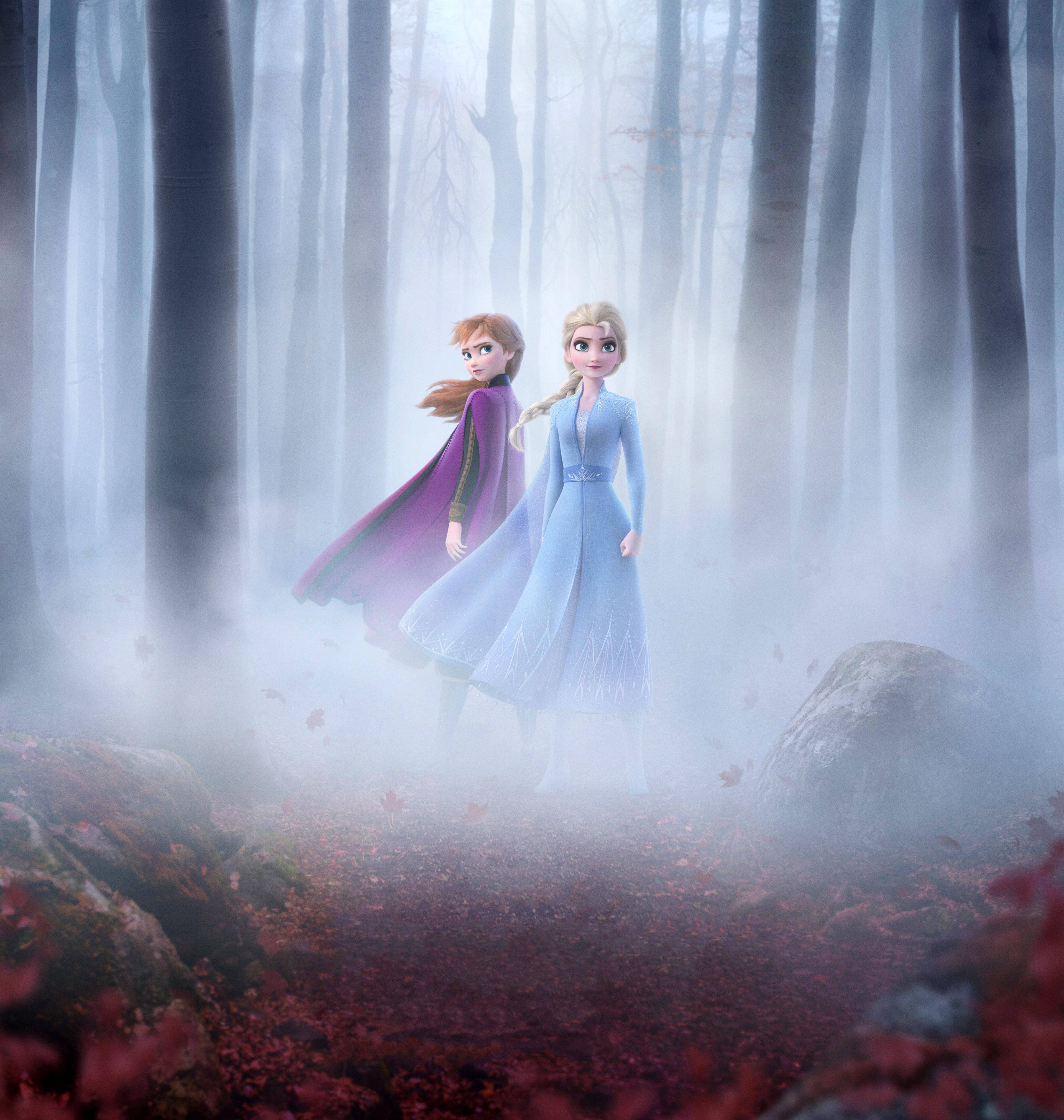 Elsa, enchanted forest, autumn forest, 4K Phone Wallpaper