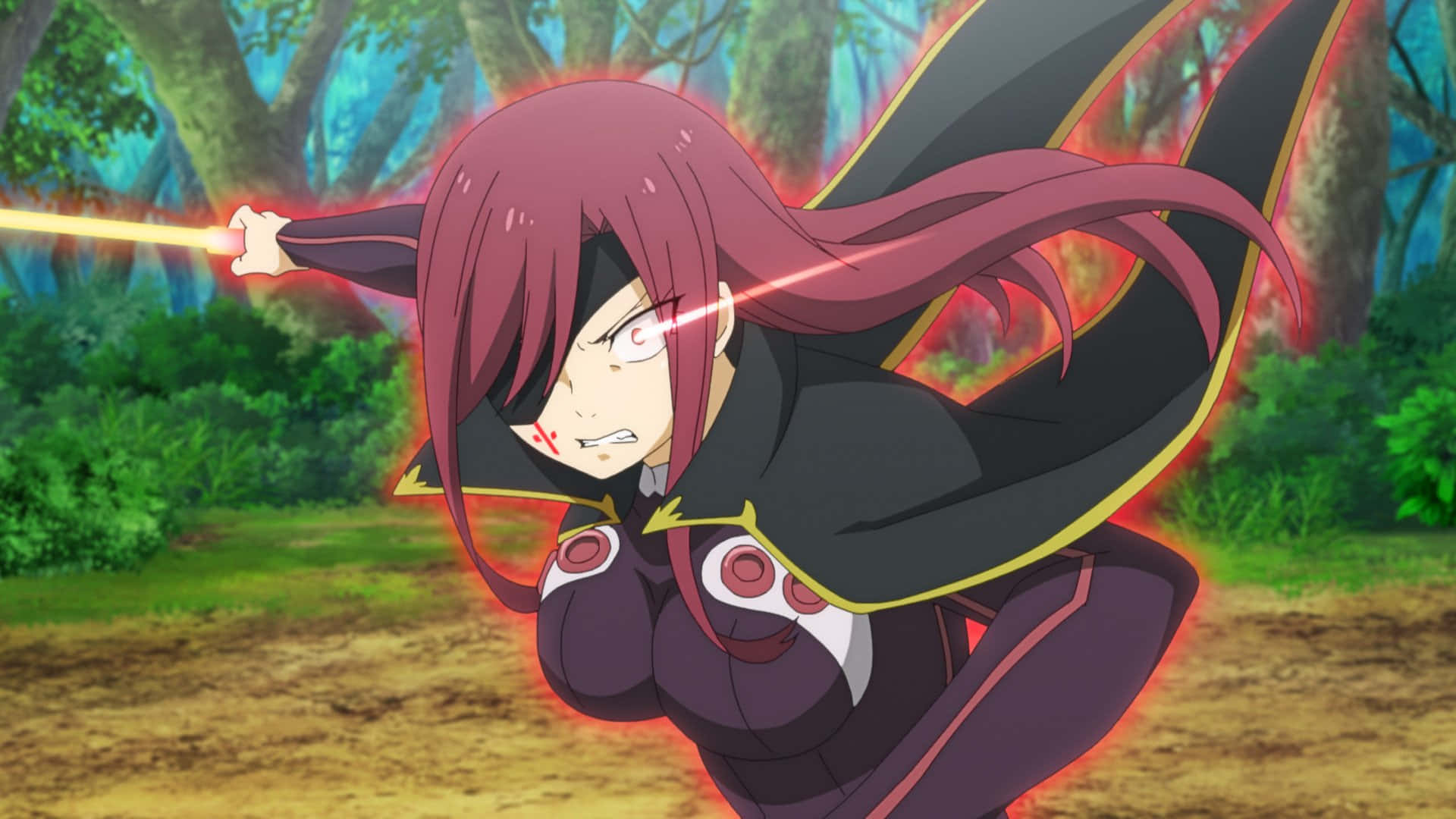 Elsie Crimson, magenta hair, glowing sword, Full HD Desktop Wallpaper