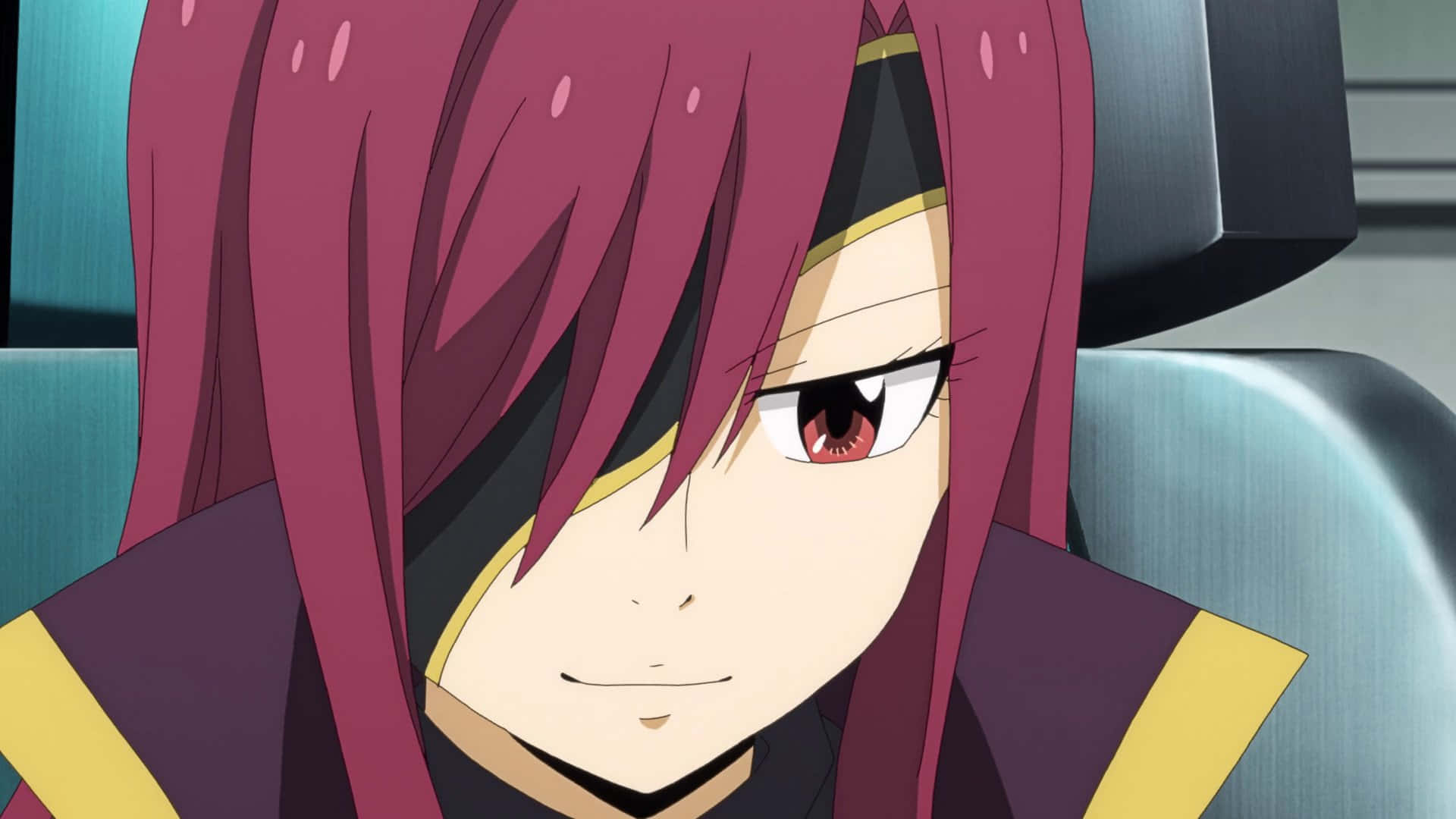 Elsie Crimson, magenta hair, red eyes, Full HD Desktop Wallpaper