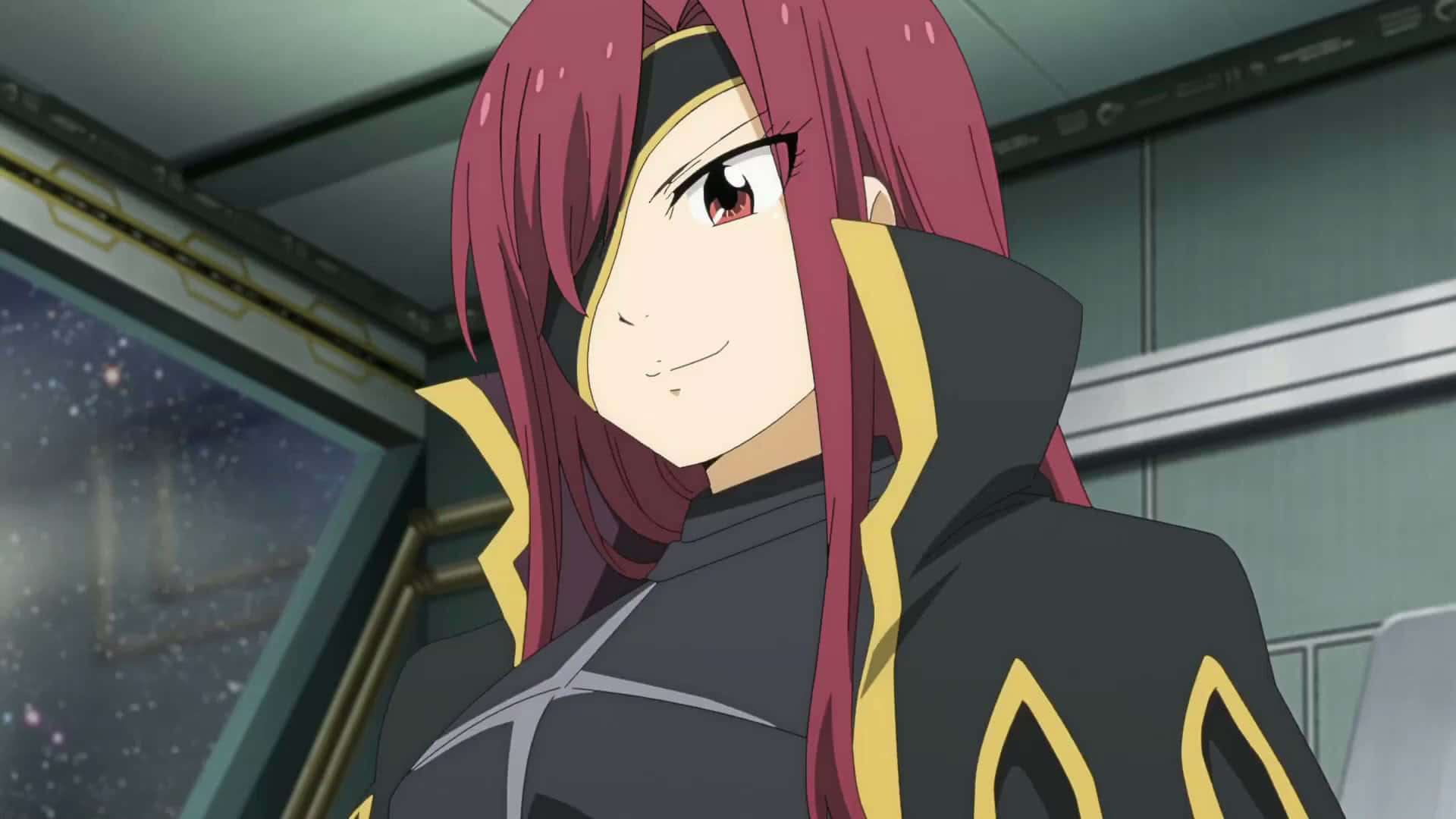 Elsie Crimson, magenta hair, red eyes, Full HD Desktop Wallpaper