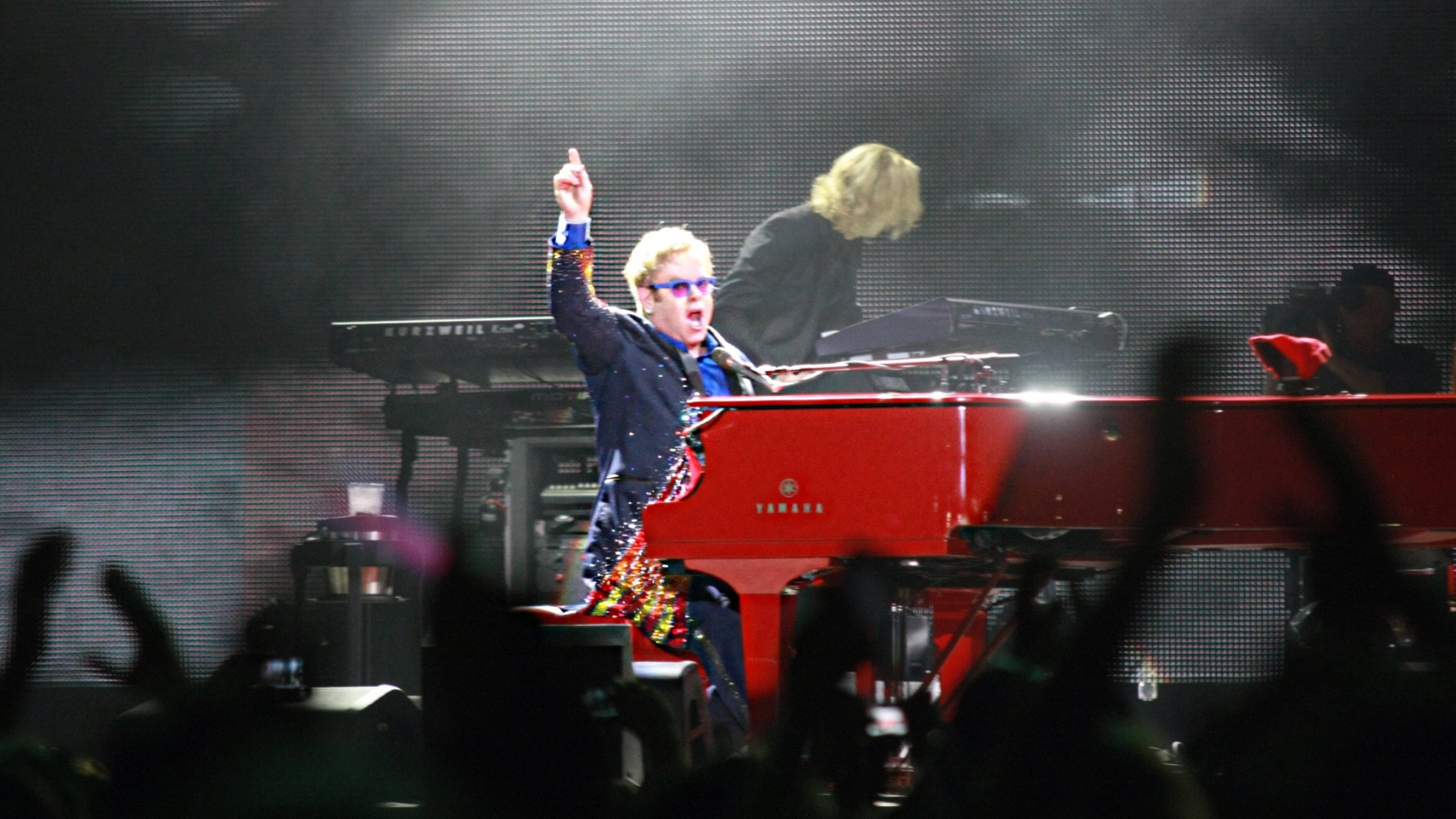 Elton John, red piano, concert, 5K Desktop Wallpaper