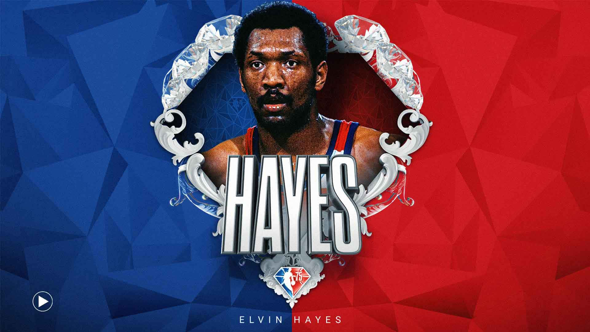Elvin Hayes, blue, red, Full HD Desktop Wallpaper