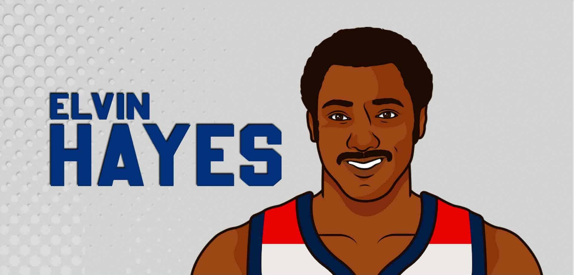 Elvin Hayes, red white and blue jersey, textured gray background, Full HD Desktop Wallpaper