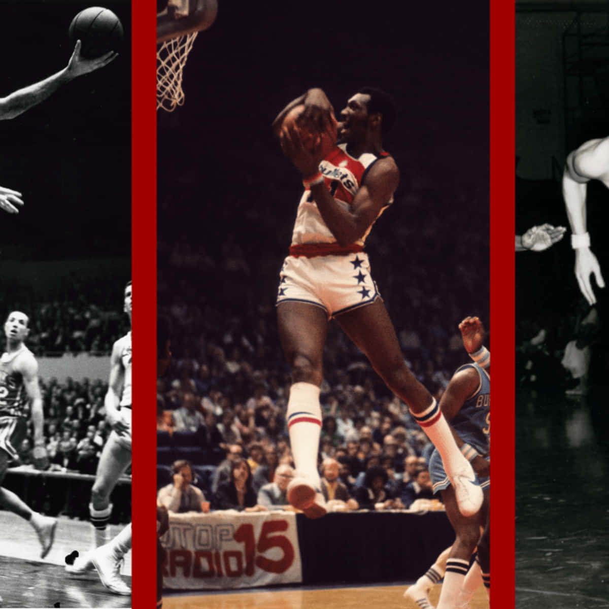 Elvin Hayes, basketball action shots, players mid-air, SD Desktop Wallpaper