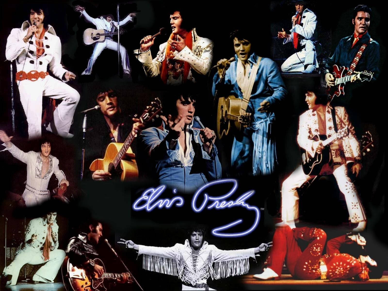 Elvis Presley, dazzling stage costumes, guitars, HD Desktop Wallpaper