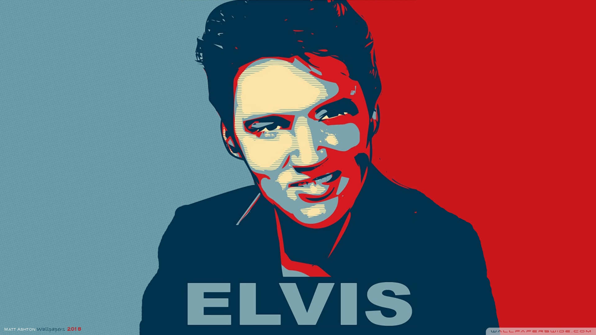 Elvis Presley, Blue And Red, 4K, Full HD Desktop Wallpaper