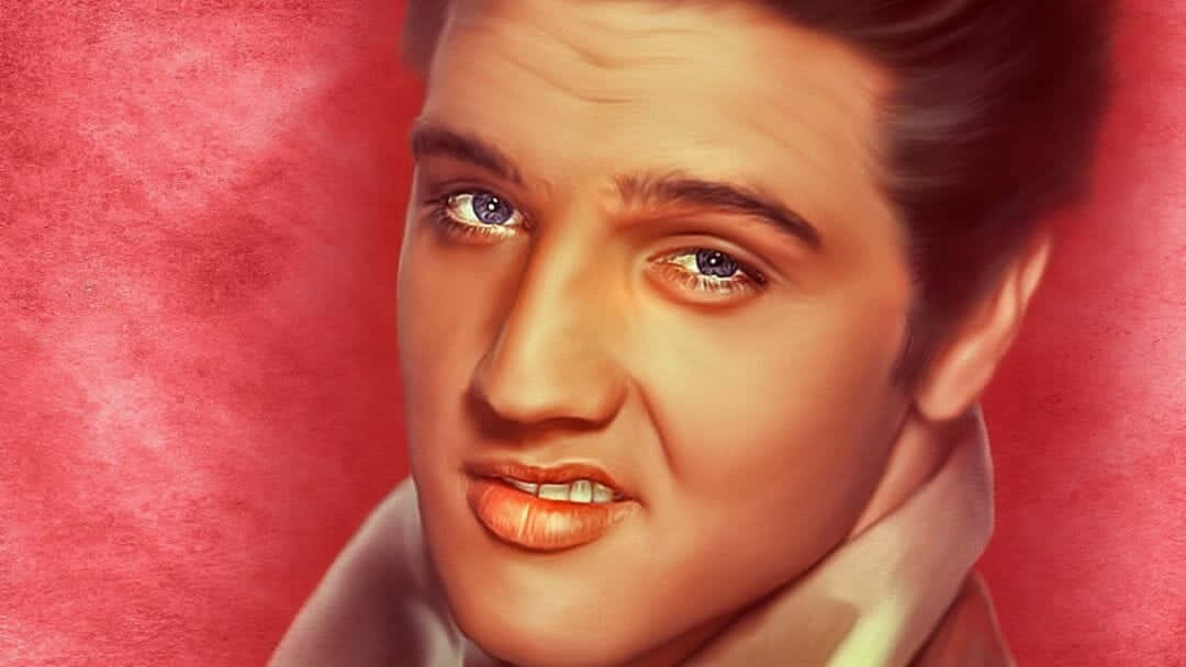 Elvis Presley, pink collar, piercing blue eyes, SD Desktop Wallpaper