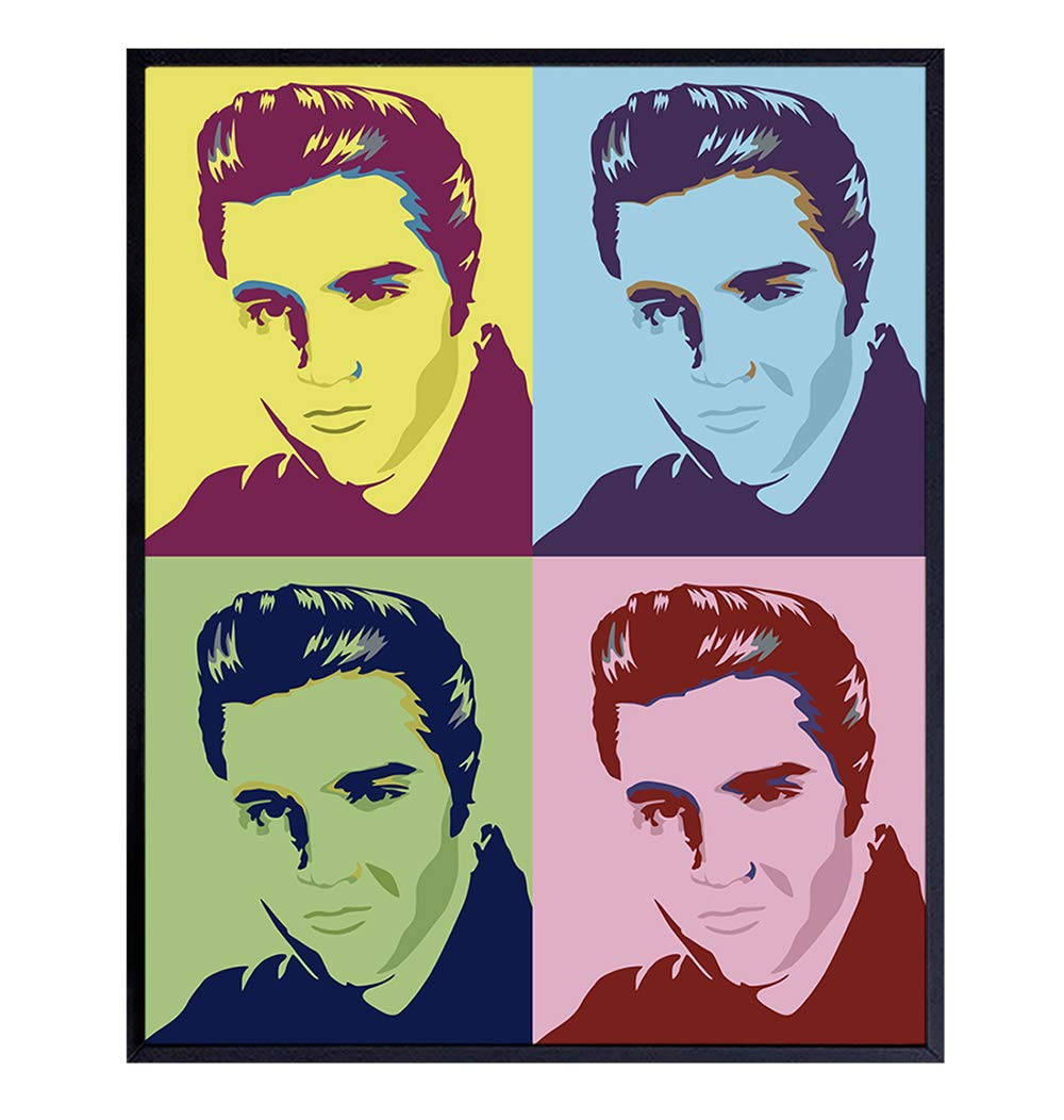 Elvis Presley, Pop art, four colorful quadrants, SD Phone Wallpaper