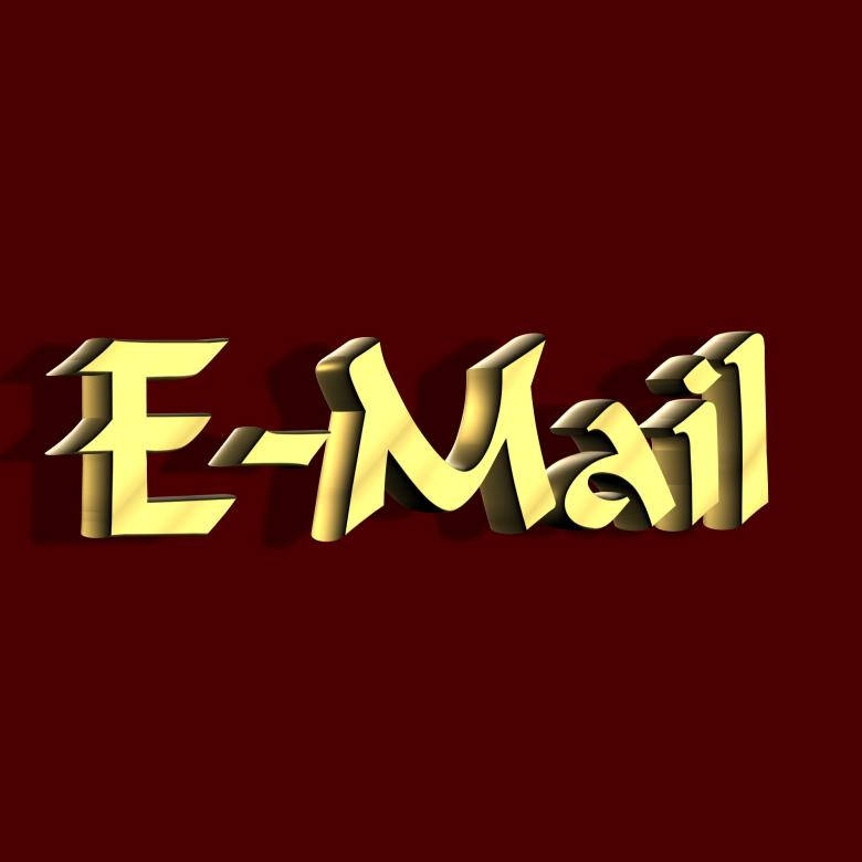 gold, 3D text, E-Mail, SD Desktop Wallpaper