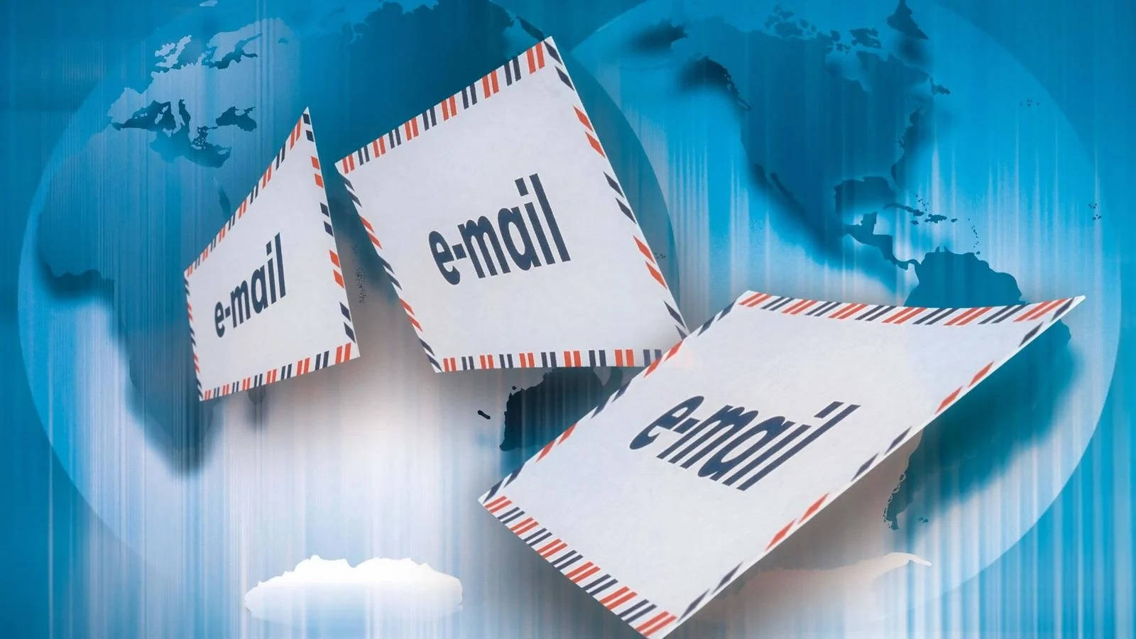 email, vintage-style, blue globe, HD Desktop Wallpaper