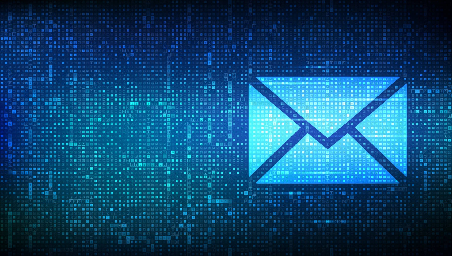 email icon, cyberspace, glowing blue, Full HD Desktop Wallpaper