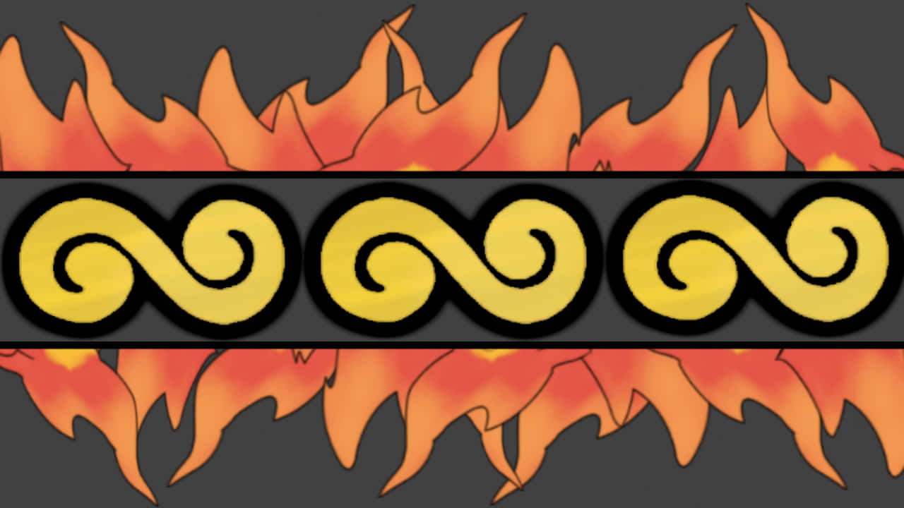 Emboar, fiery orange flames, bold yellow swirling patterns, HD Desktop Wallpaper