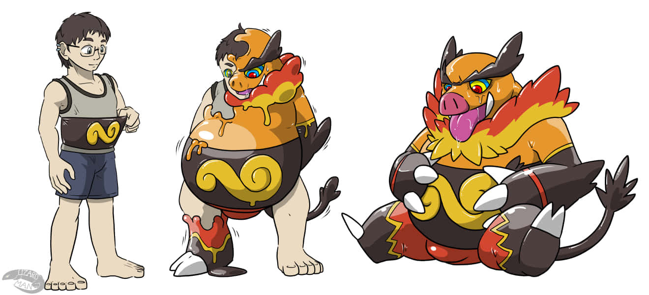 Emboar, fiery orange, black, HD Desktop Wallpaper