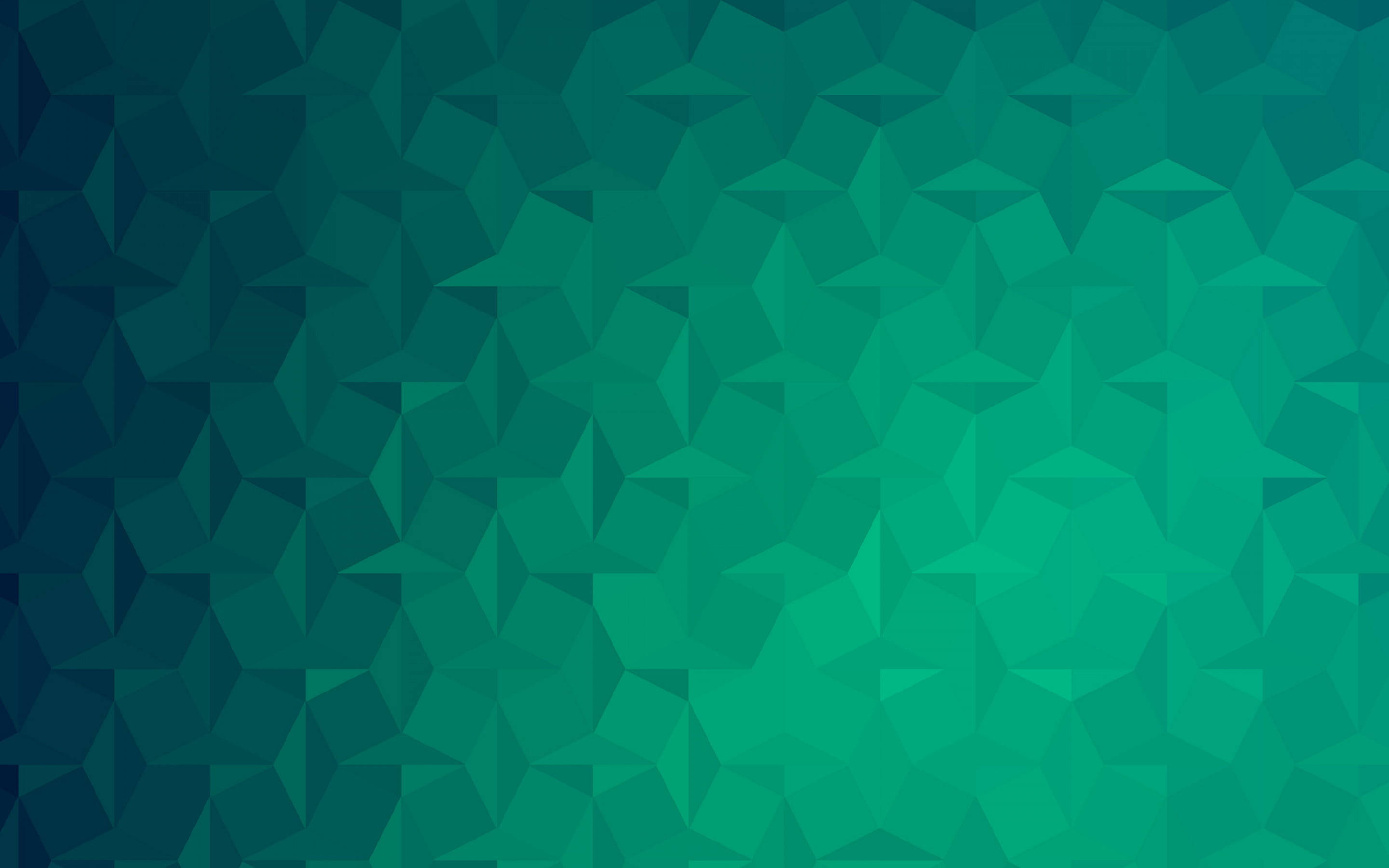 Emerald Green Abstract Backdrop, teal, geometric triangular facets, 2K Desktop Wallpaper