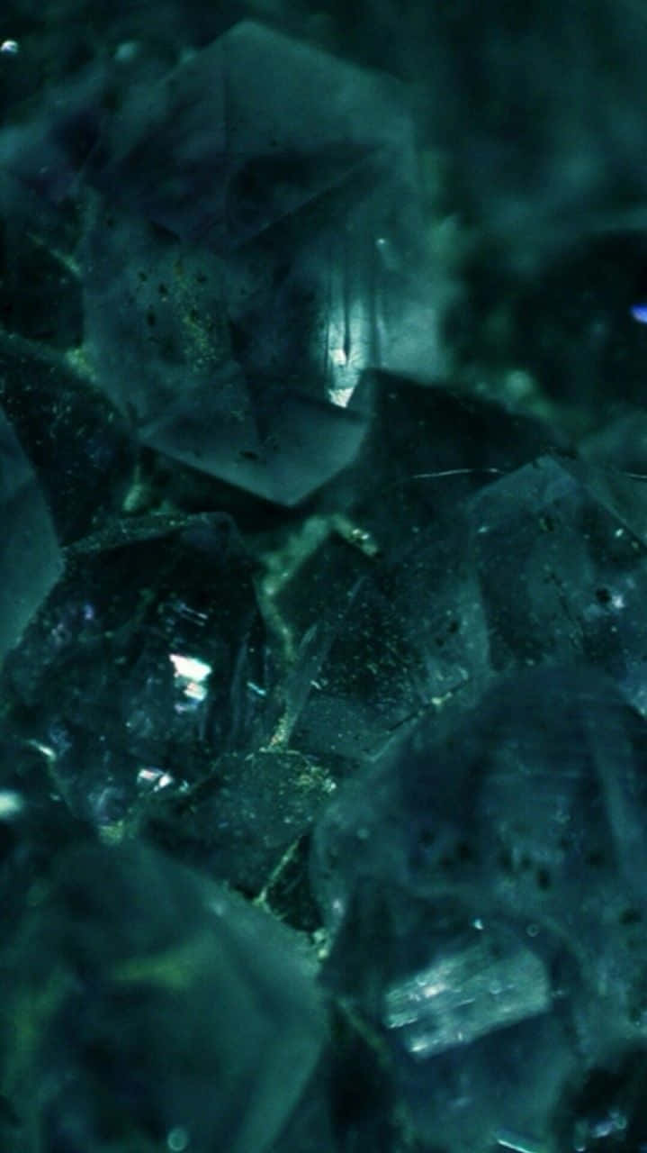 Emerald Green, dark teal, crystalline fragments, HD Phone Wallpaper