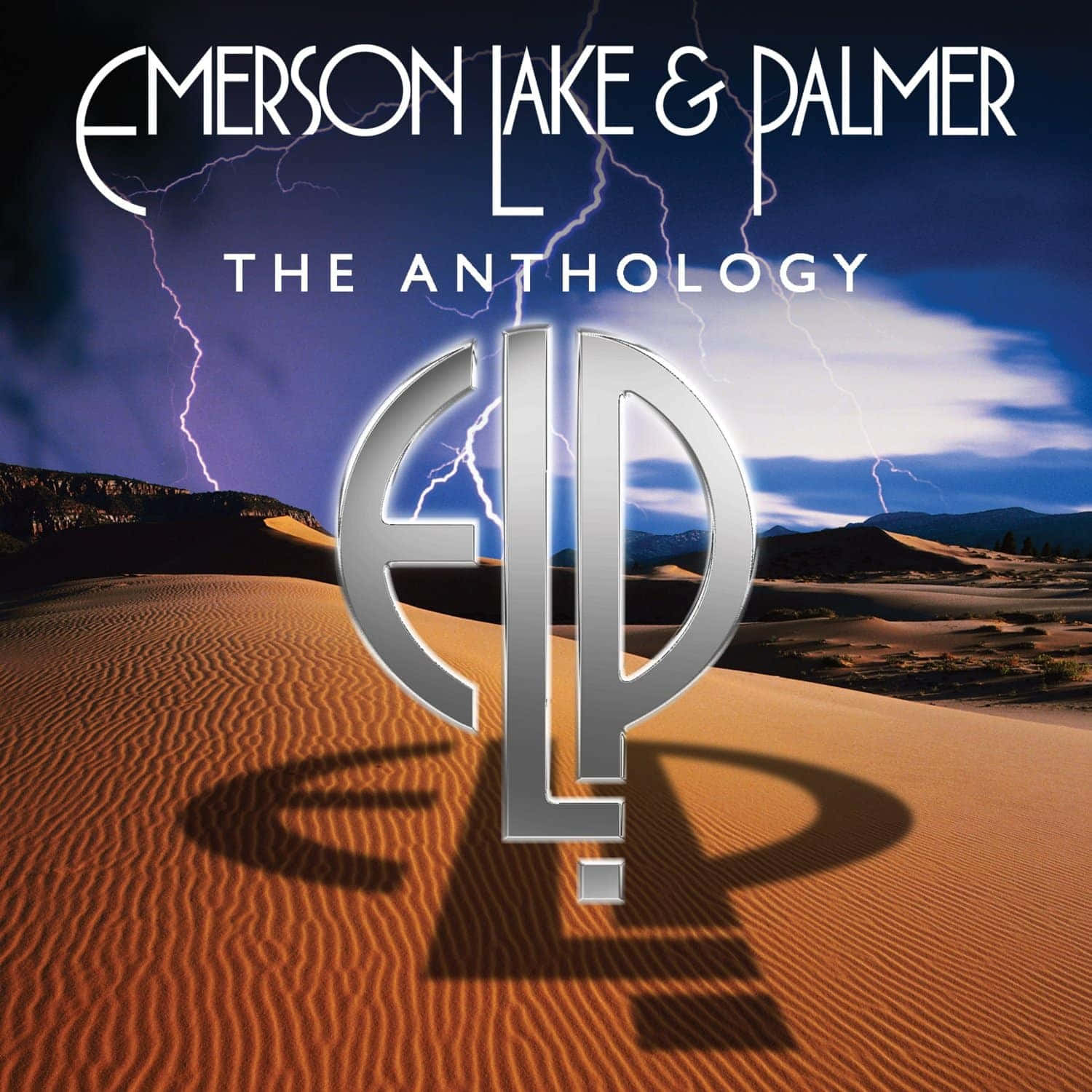Emerson Lake And Palmer, metallic ELP logo, stormy sky, HD Desktop Wallpaper