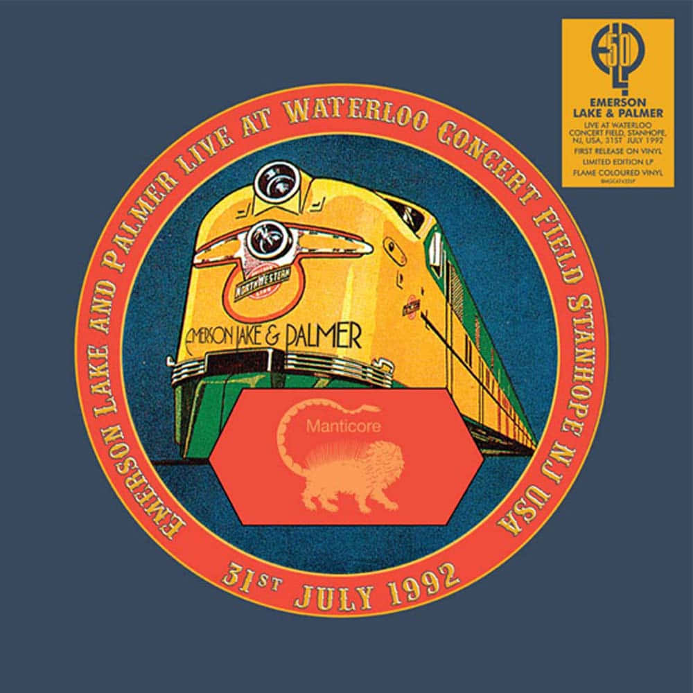 Emerson Lake & Palmer, yellow train, red hexagon, SD Desktop Wallpaper