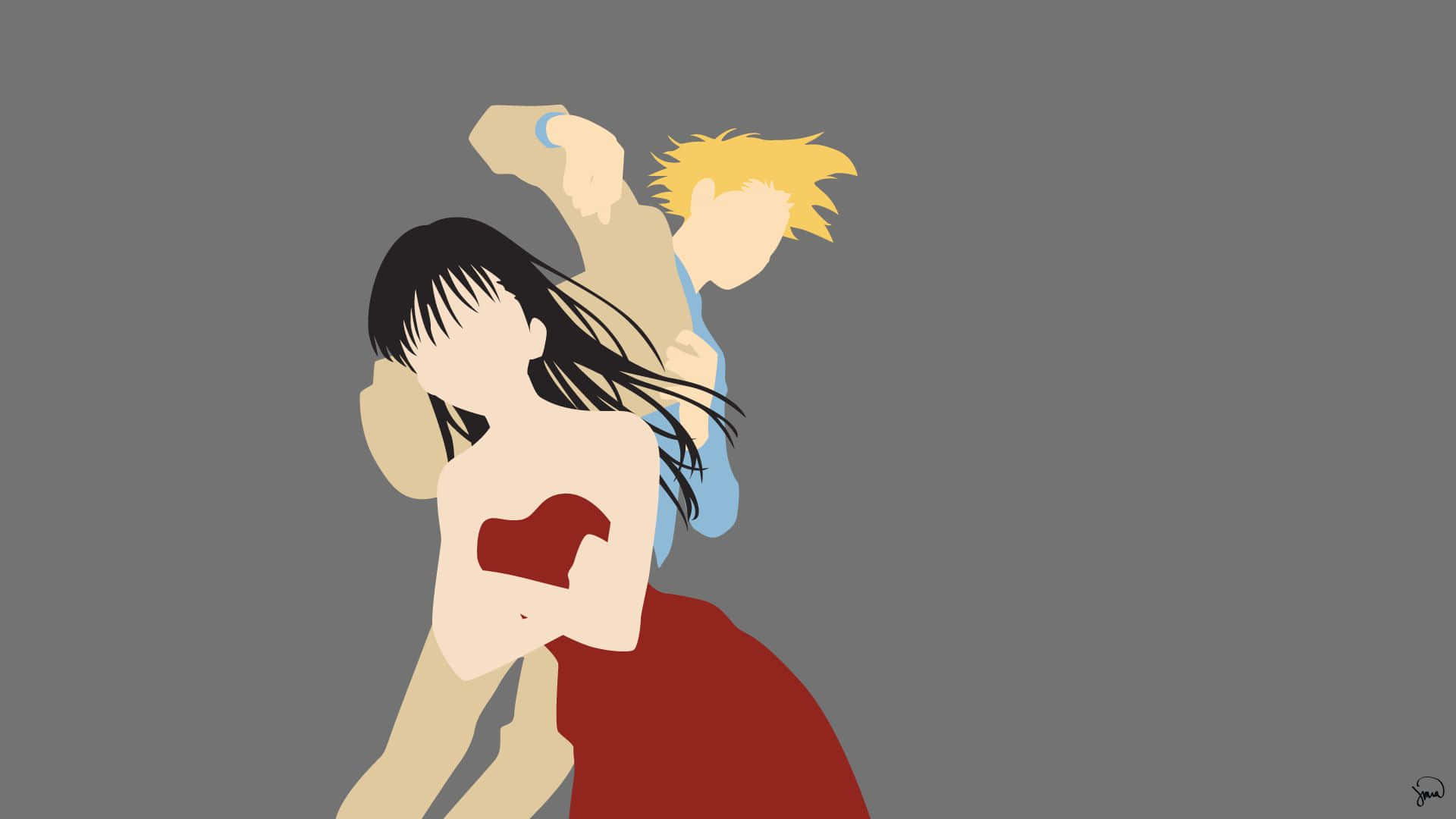 Emi Igawa, animated character art, couple dancing, Full HD Desktop Wallpaper