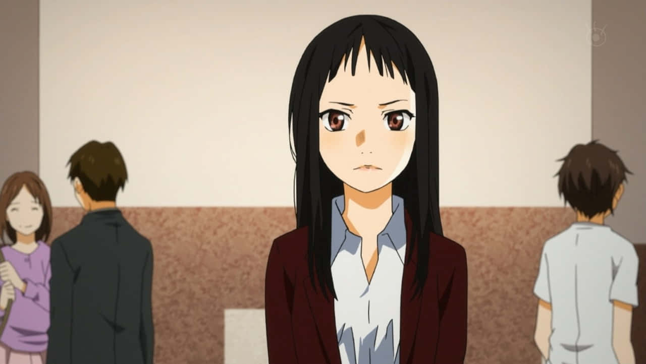 Emi Igawa, anime girl, long black hair, HD Desktop Wallpaper