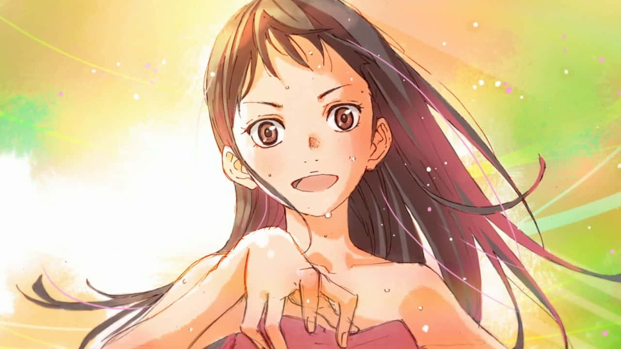Emi Igawa, anime girl, long brown hair, HD Desktop Wallpaper
