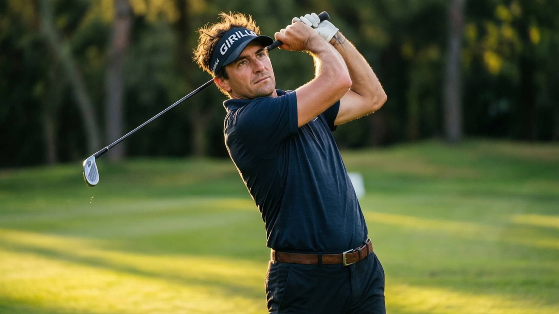 Emiliano Grillo, swing follow-through, golden hour, Full HD Desktop Wallpaper