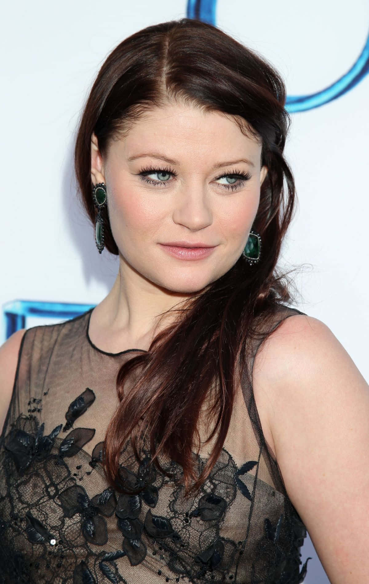 Emilie de ravin, red carpet look, black lace dress, HD Phone Wallpaper
