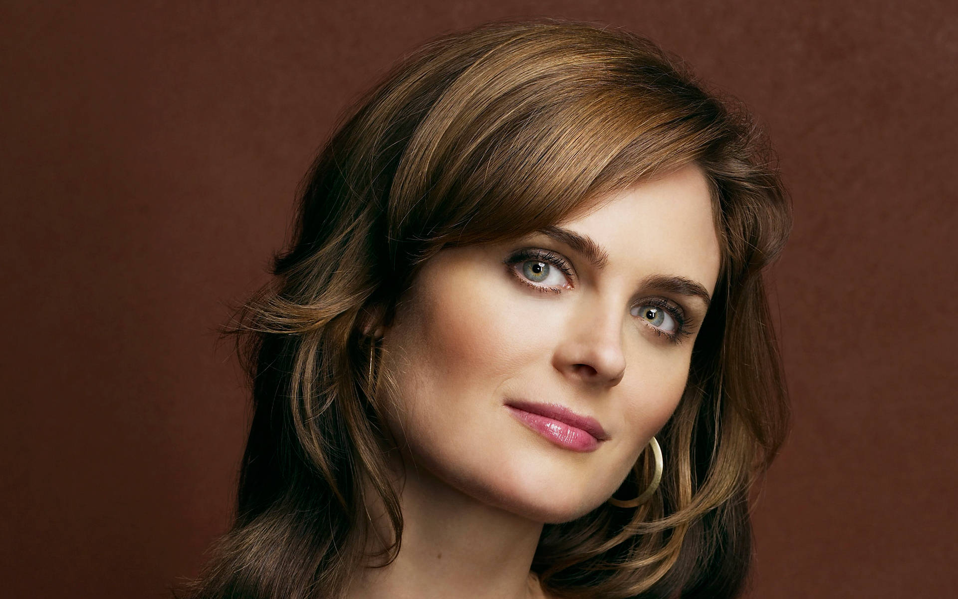 Emily Deschanel, brown hair, green eyes, Full HD Desktop Wallpaper