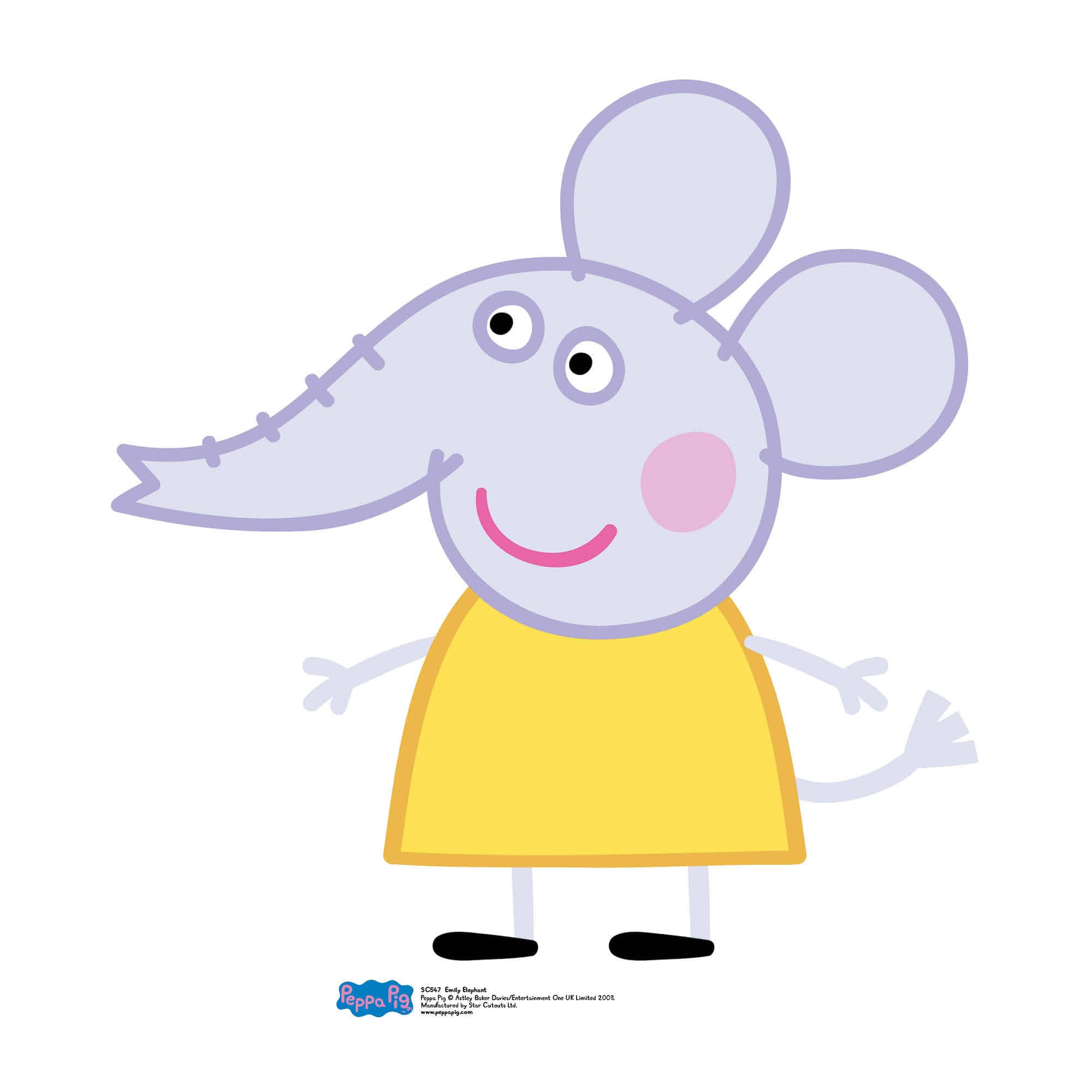 Emily Elephant, yellow dress, stitched trunk, Full HD Desktop Wallpaper