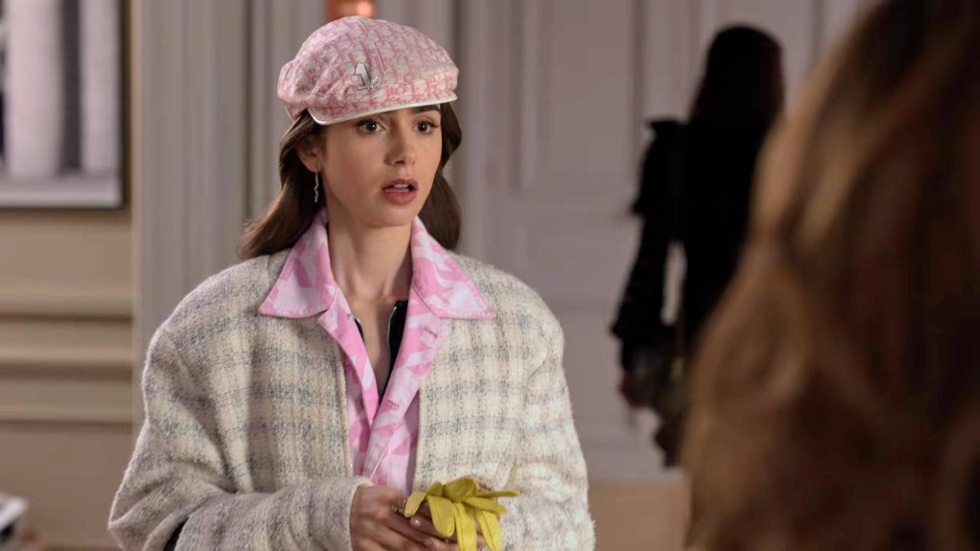 Emily In Paris, pink beret hat, bright pink beret, Full HD Desktop Wallpaper