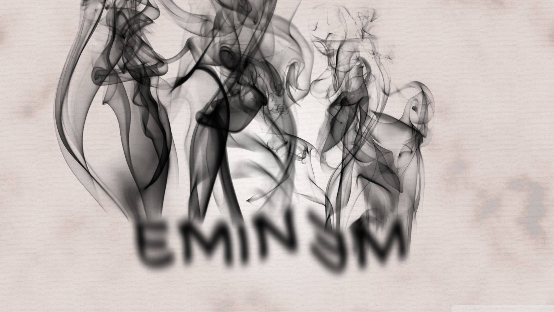 Eminem, black smoke, textured beige background, Full HD Desktop Wallpaper