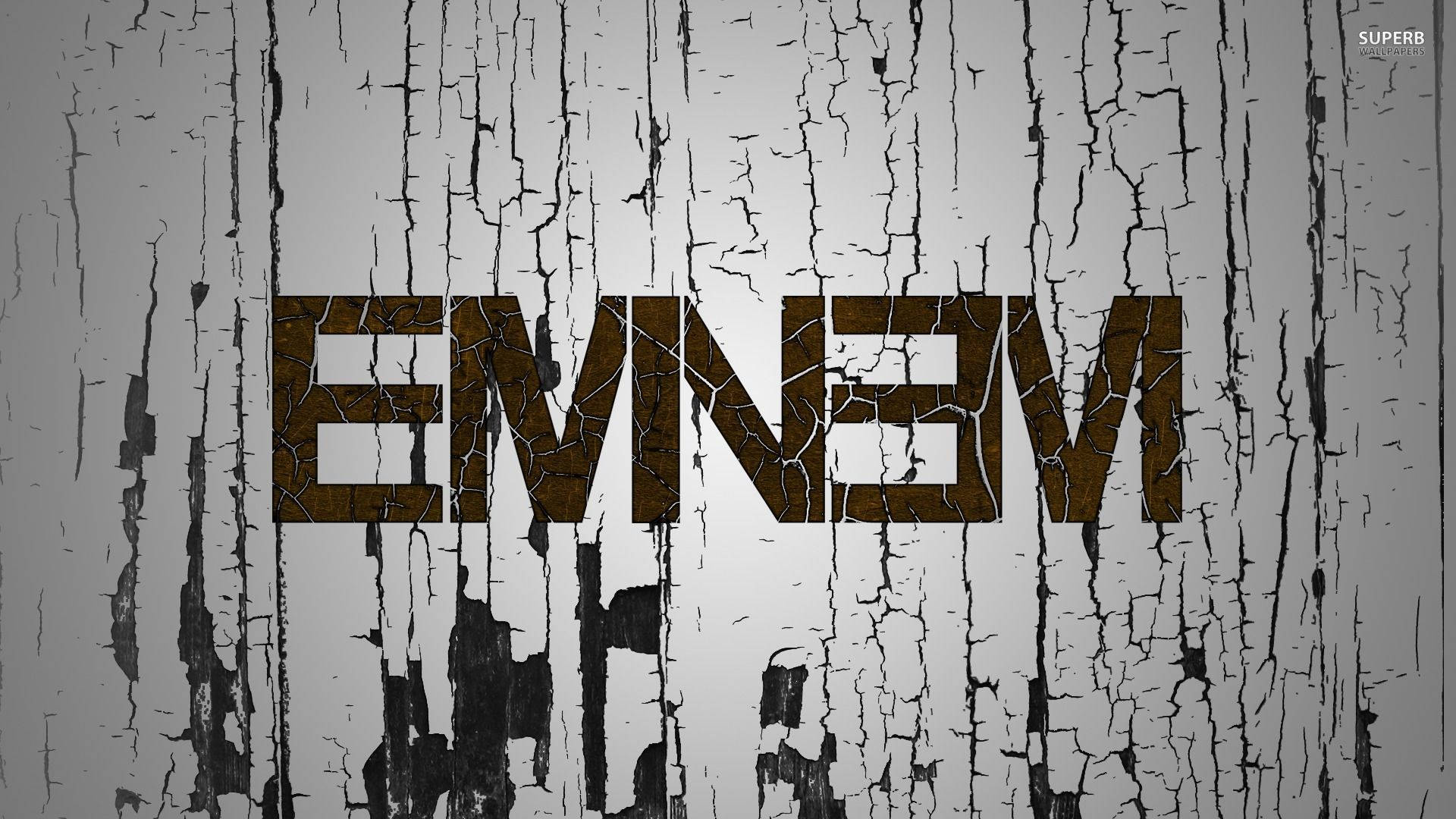 Eminem, brown paint, cracked letters, Full HD Desktop Wallpaper