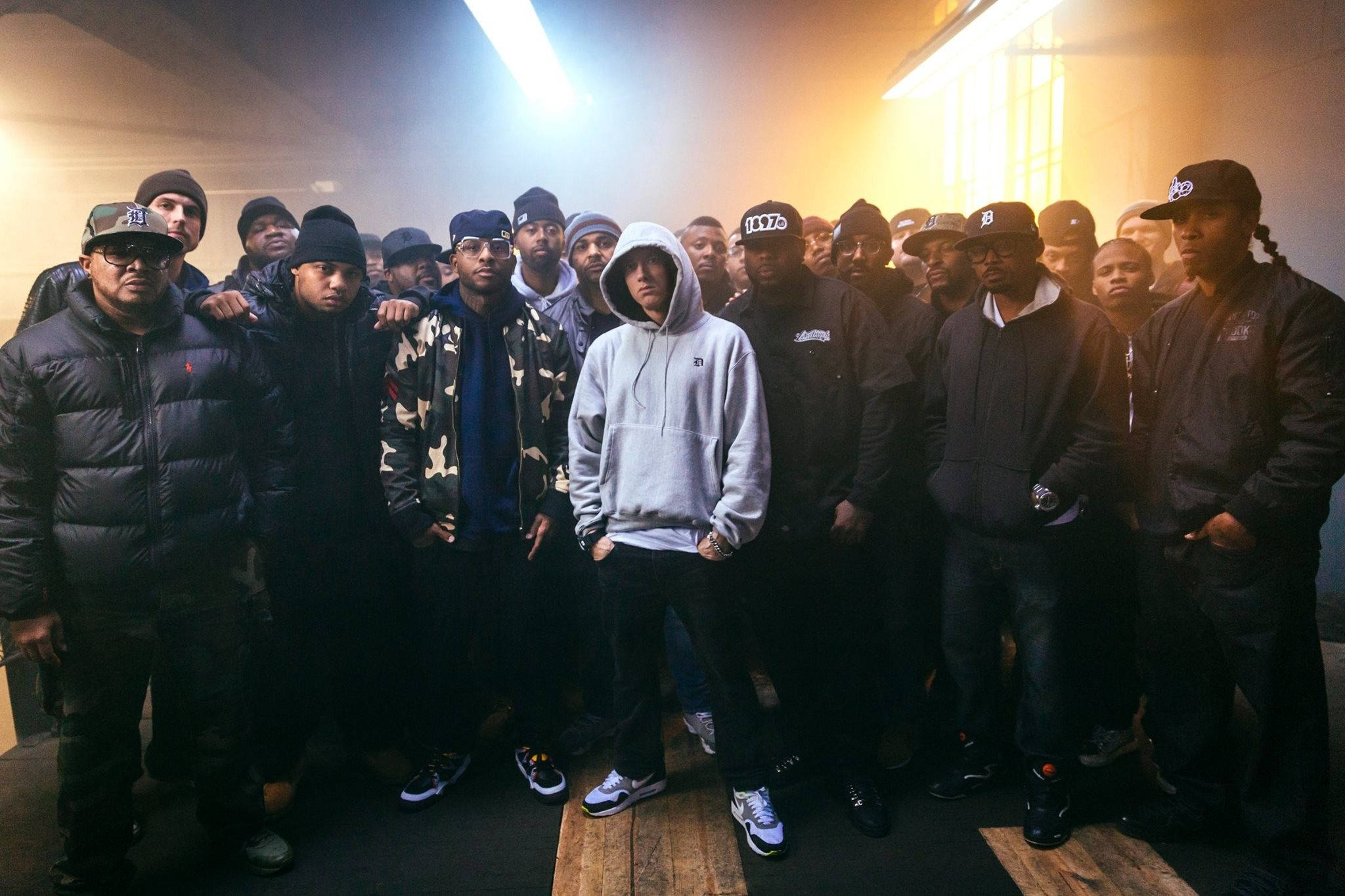 Eminem, streetwear, overhead lights, Full HD Desktop Wallpaper