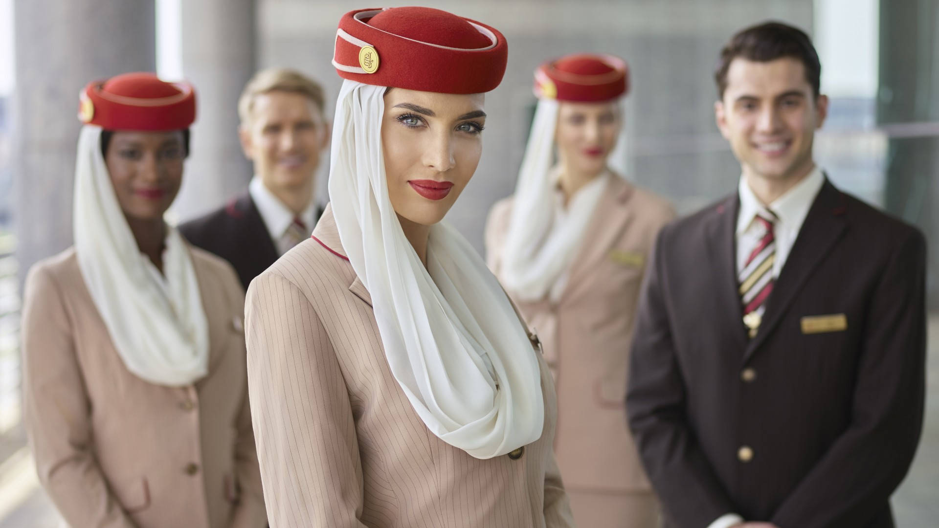 Emirates, red hat, white scarf, Full HD Desktop Wallpaper
