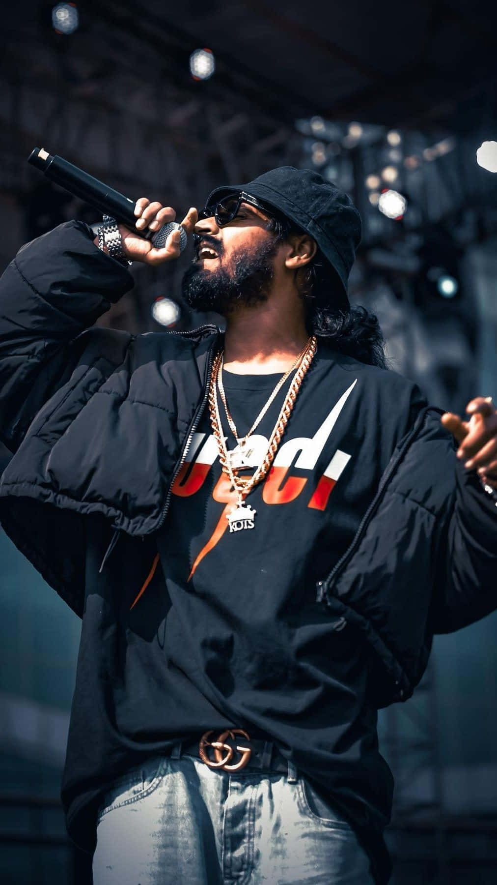 Emiway Bantai, black cap, puffer jacket, HD Phone Wallpaper