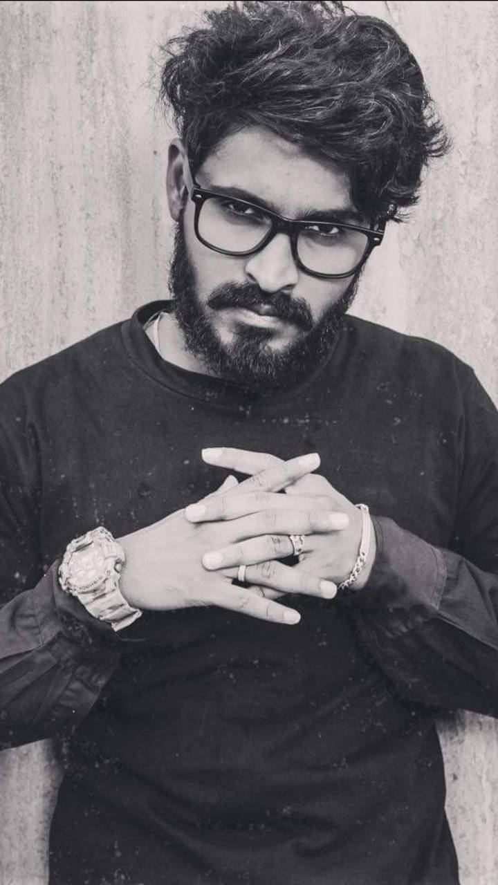 Emiway Bantai, black and white, bearded man, HD Phone Wallpaper