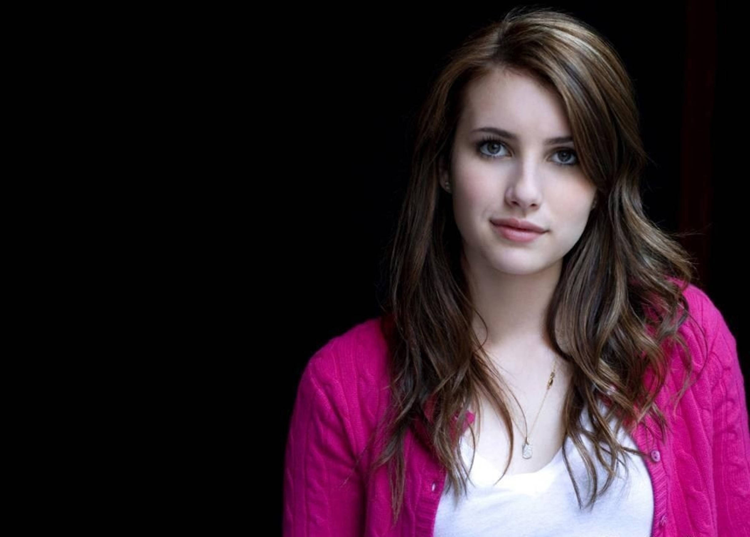 Emma Roberts, brown hair, blue eyes, Full HD Desktop Wallpaper