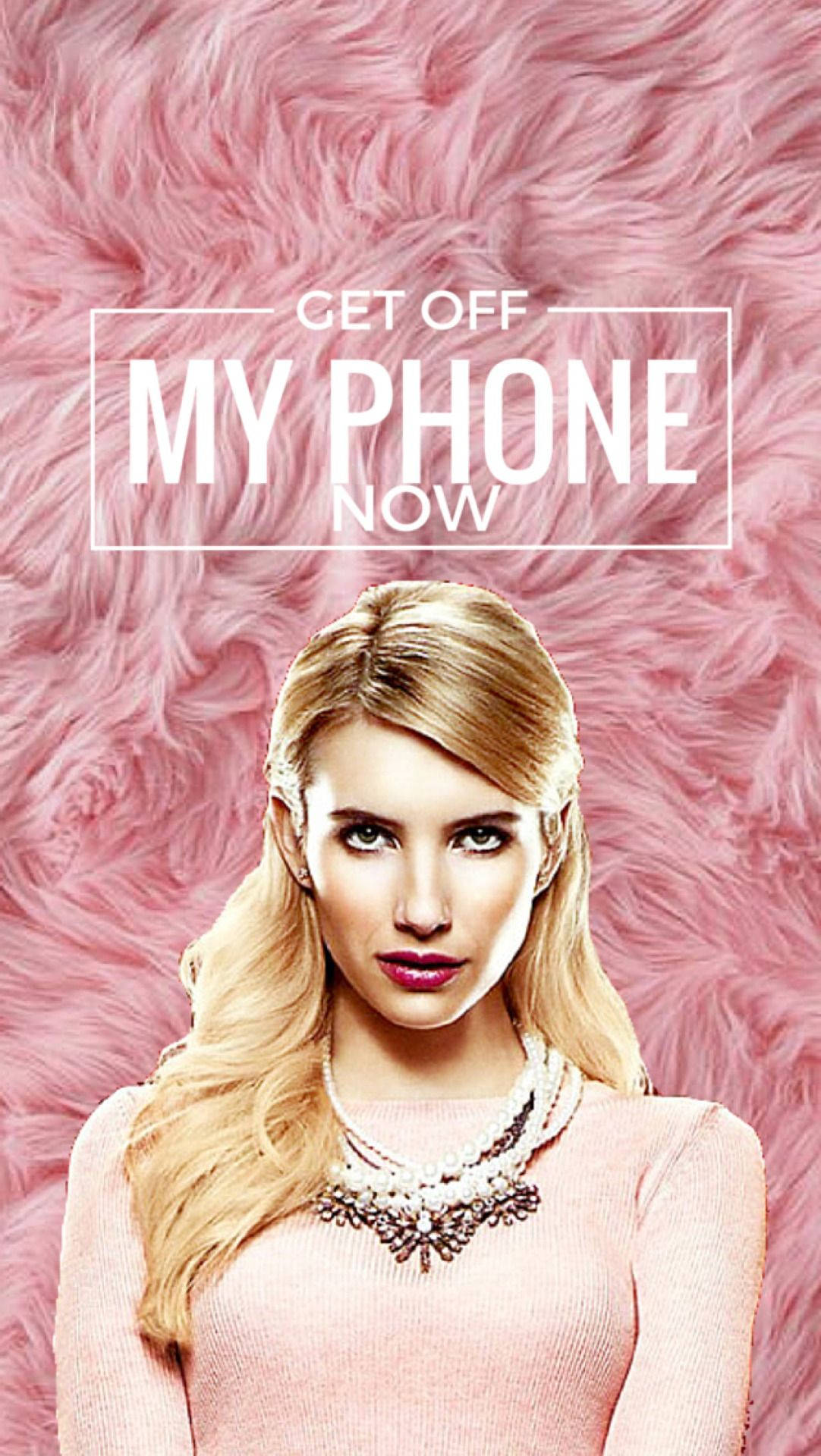 Emma Roberts, pink fur, pink sweater, Full HD Phone Wallpaper