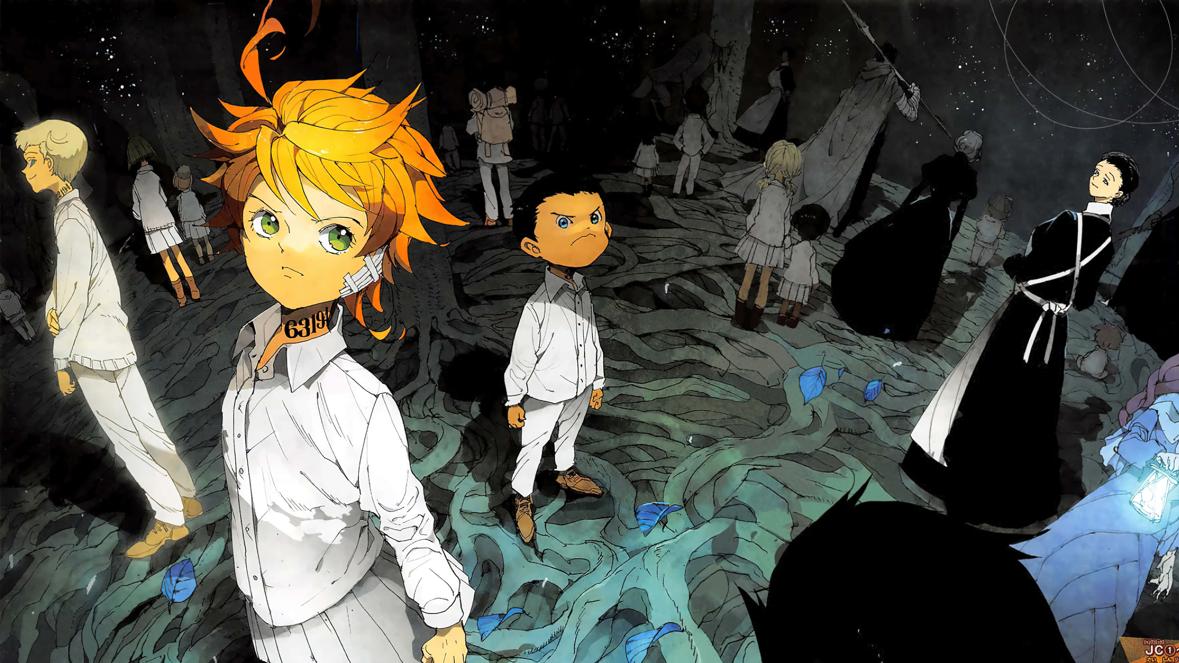 Emma The Promised Neverland, fiery orange hair, green eyes, 4K Desktop Wallpaper