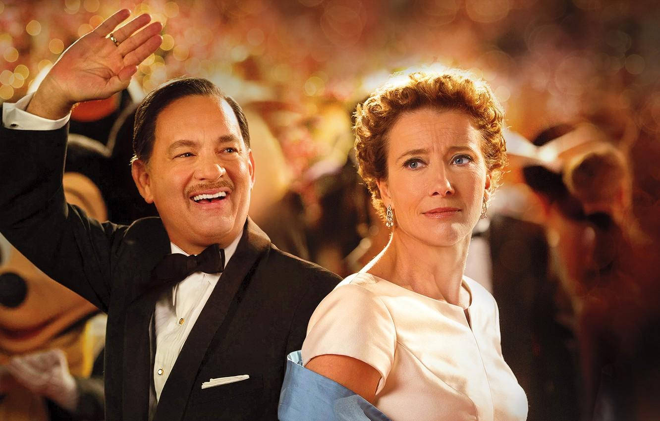 Emma Thompson, tuxedo, white dress, HD Desktop Wallpaper