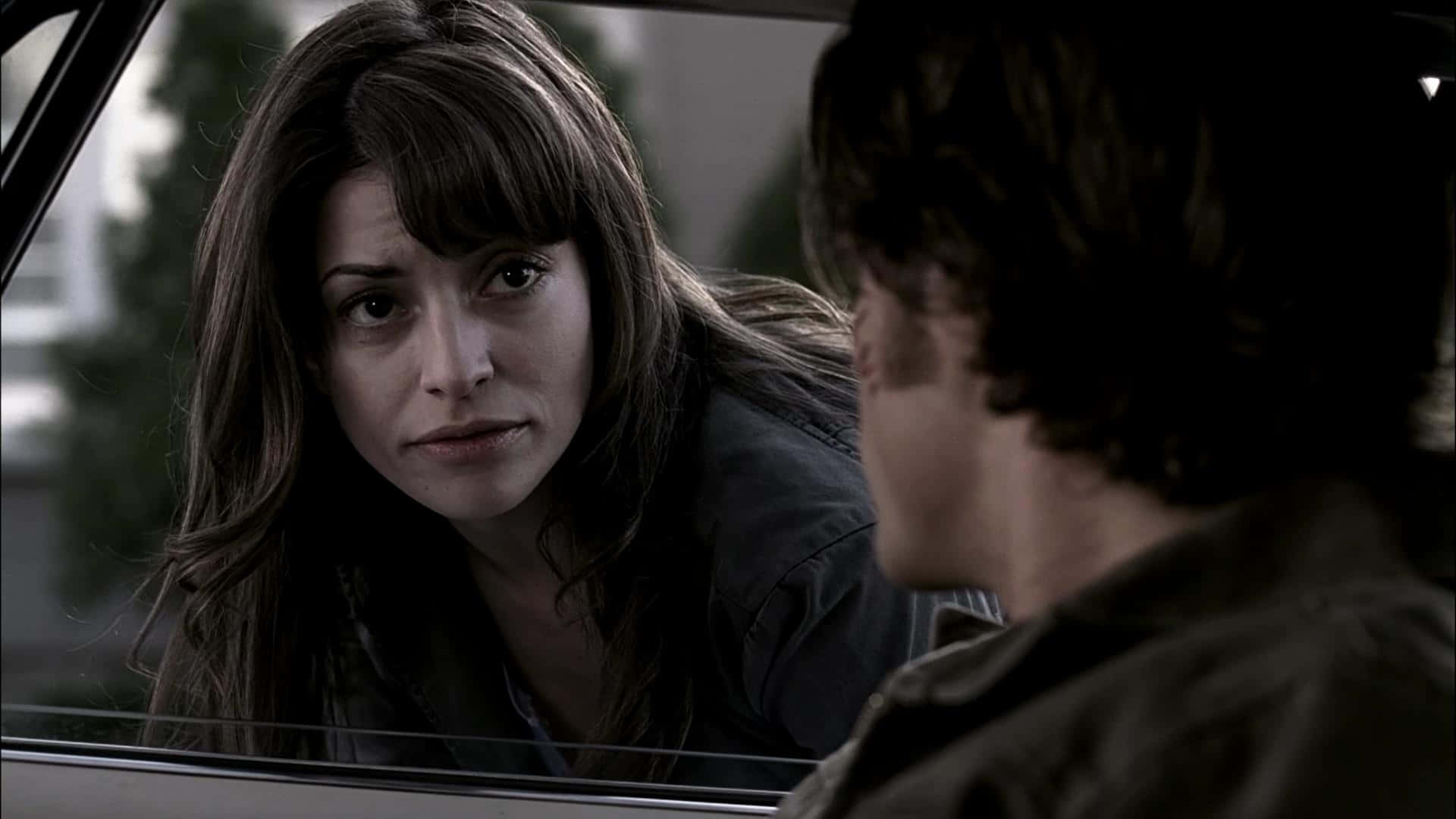 Emmanuelle Vaugier, car window, concerned expression, Full HD Desktop Wallpaper