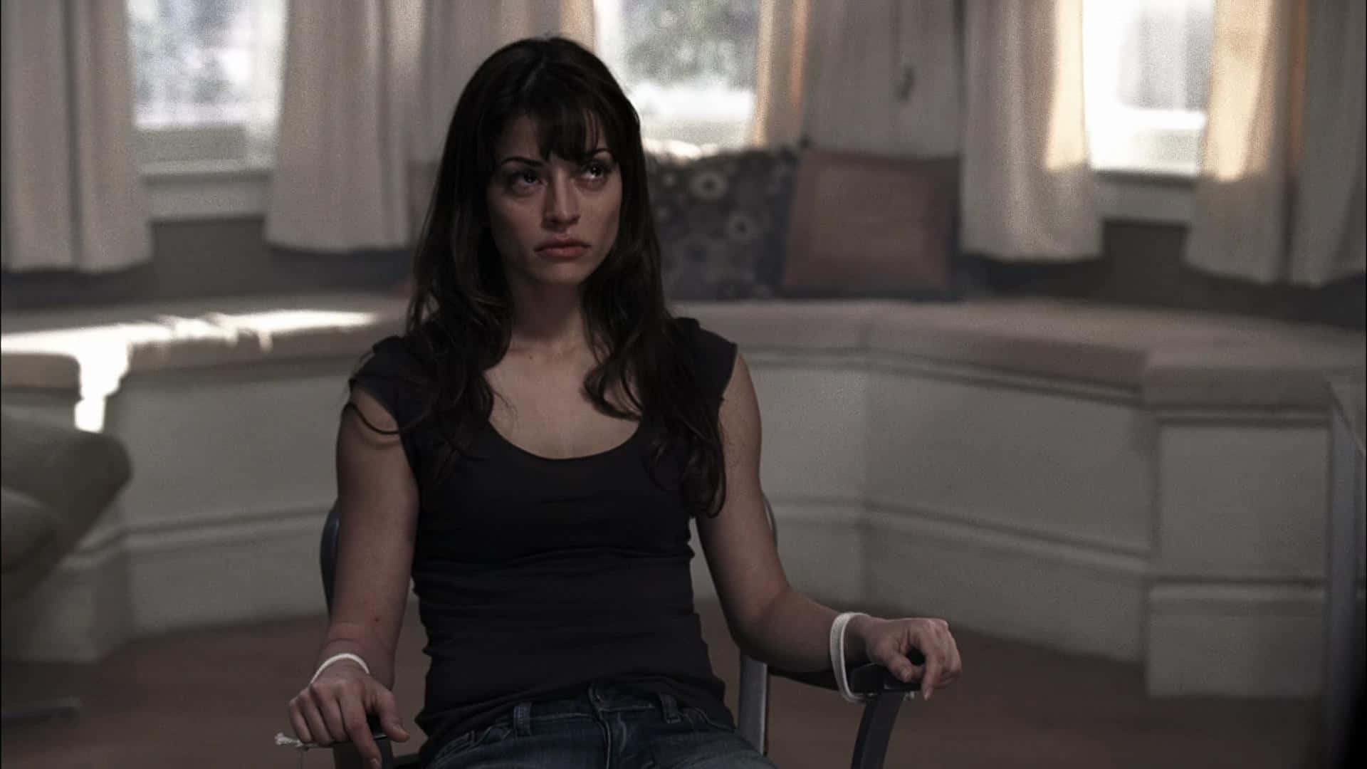 Emmanuelle Vaugier, sunlit room, dark hair, Full HD Desktop Wallpaper